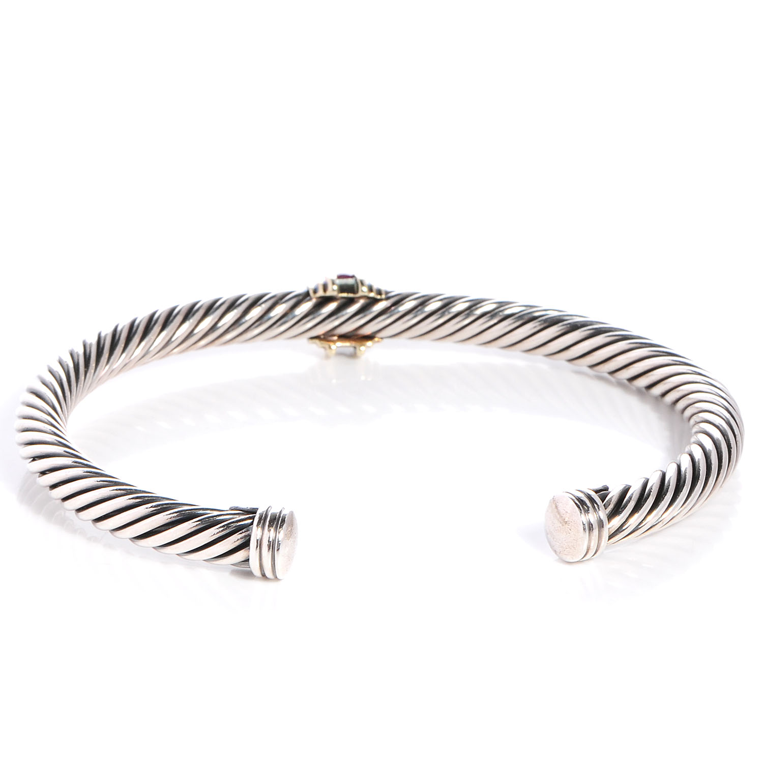 DAVID YURMAN Sterling Silver 14k Yellow Gold Ruby 5mm Cable Classics ...