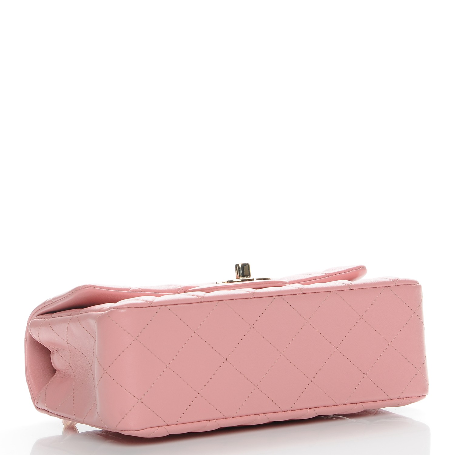 CHANEL Lambskin Quilted Mini Rectangular Flap Pink 219353