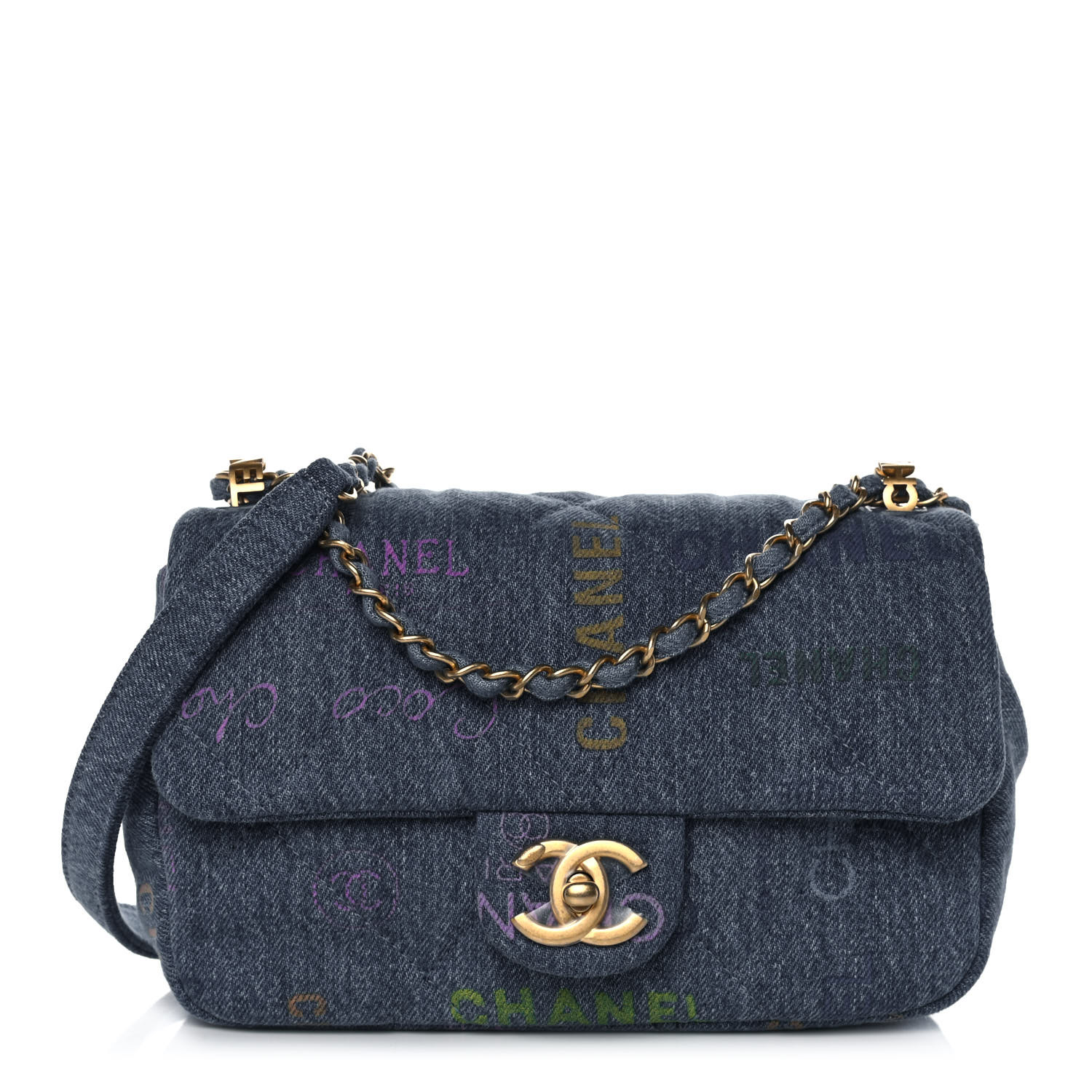 chanel denim flap