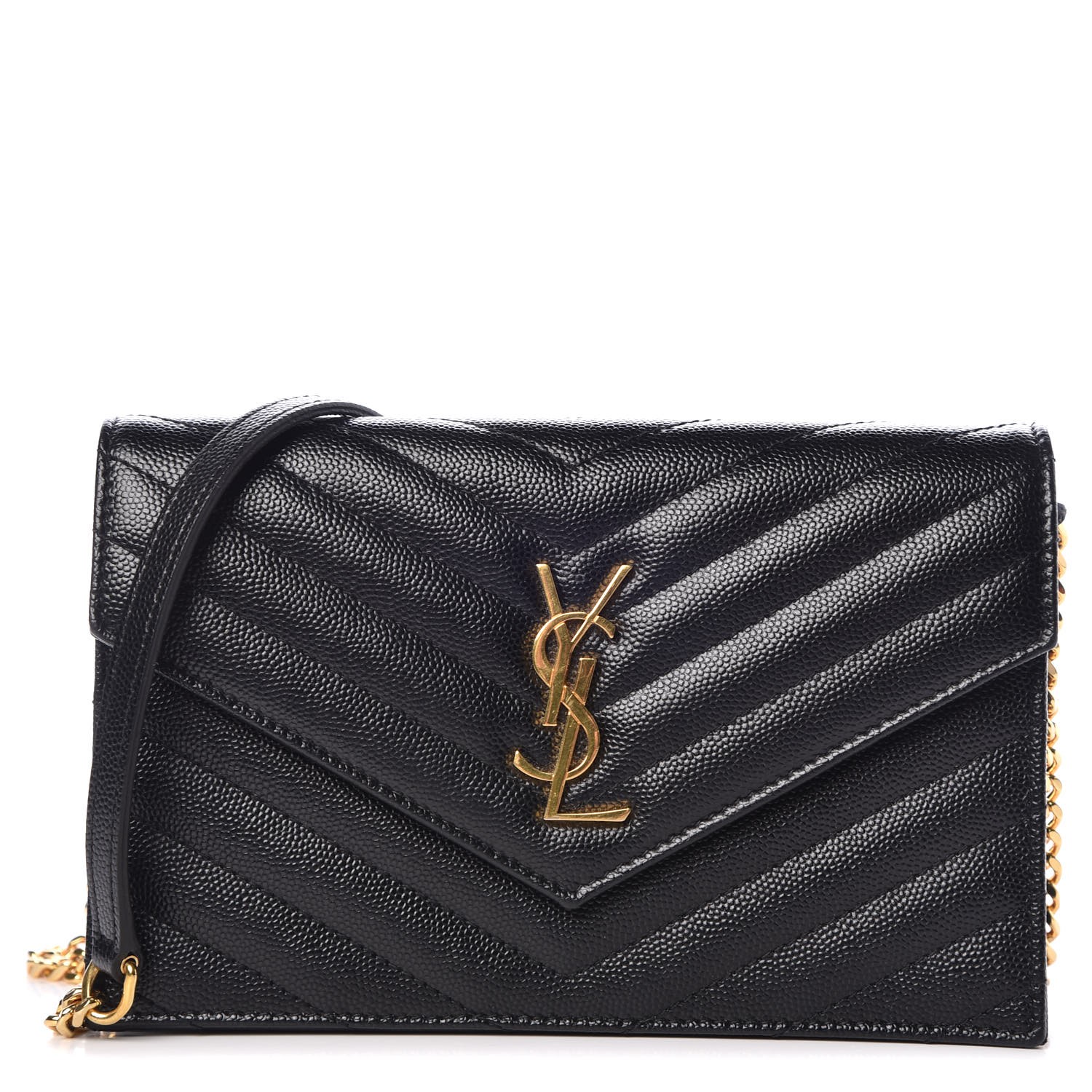 saint laurent grain de poudre envelope wallet on a chain