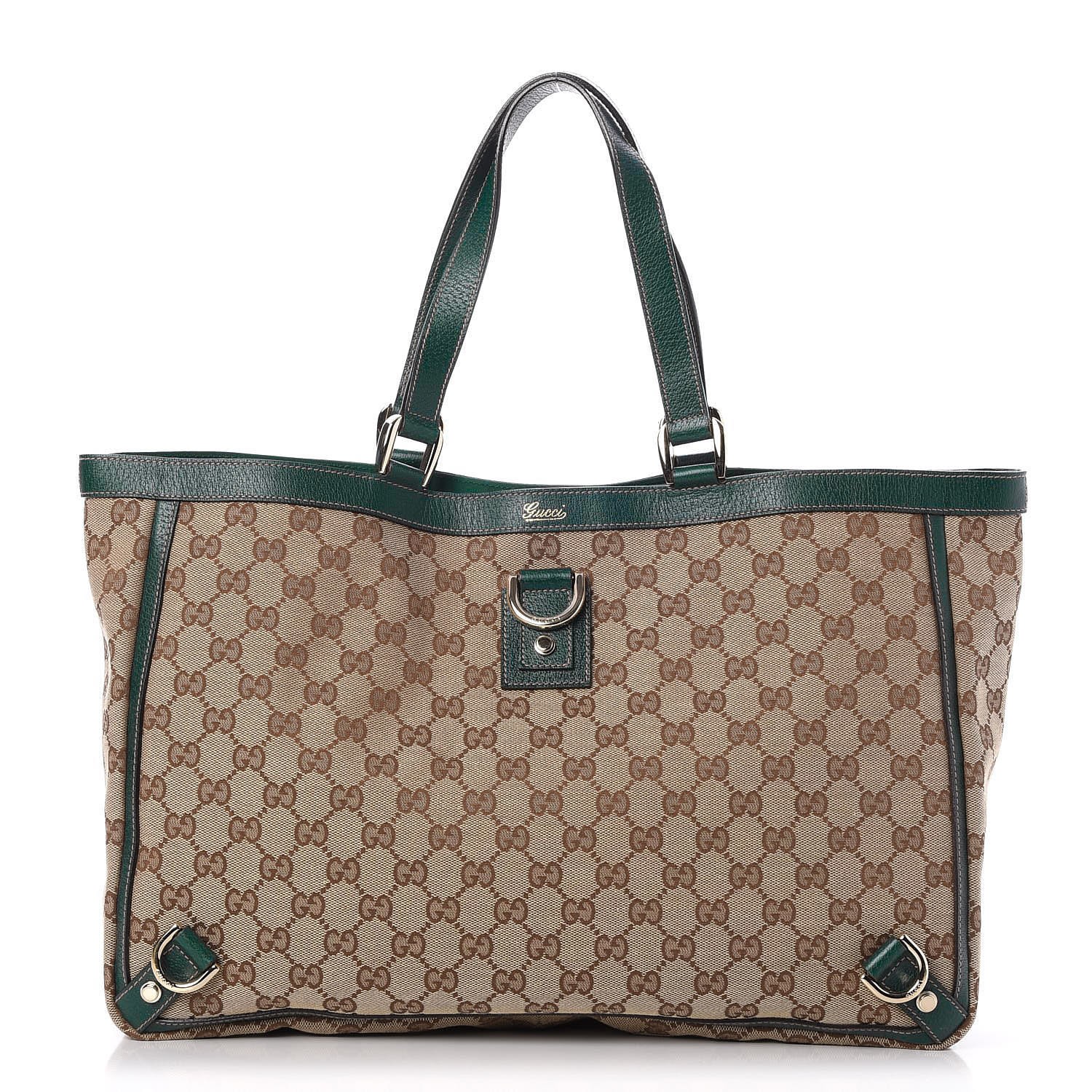 GUCCI Monogram Large Abbey Tote Green 267697