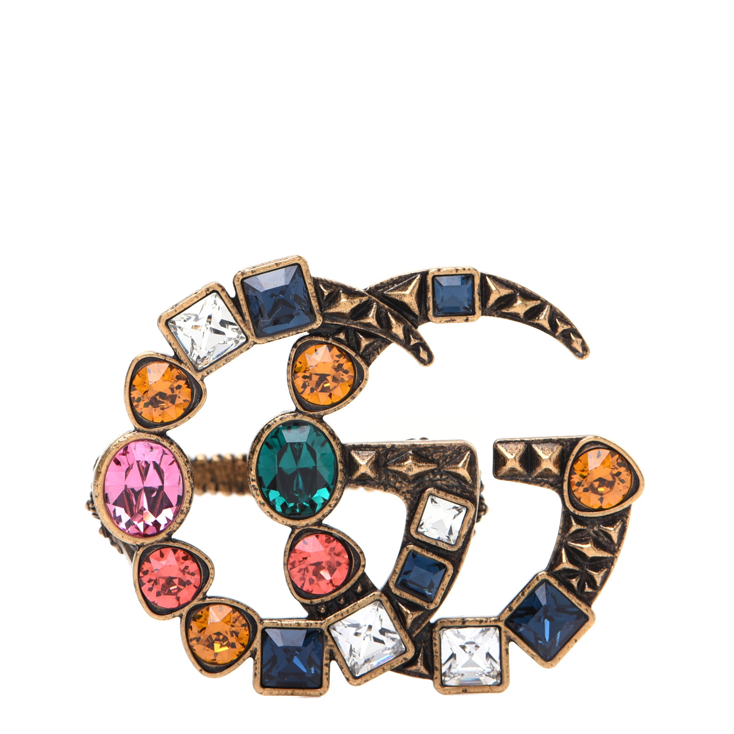 Gucci Crystal Double G Ring M Multicolor 697760 Fashionphile