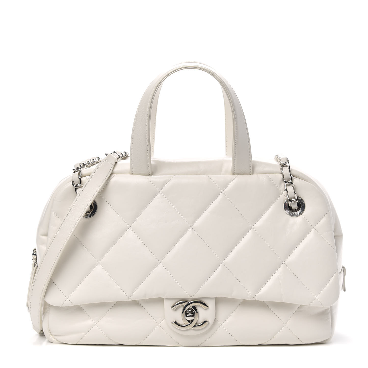 chanel quilted bowling bag