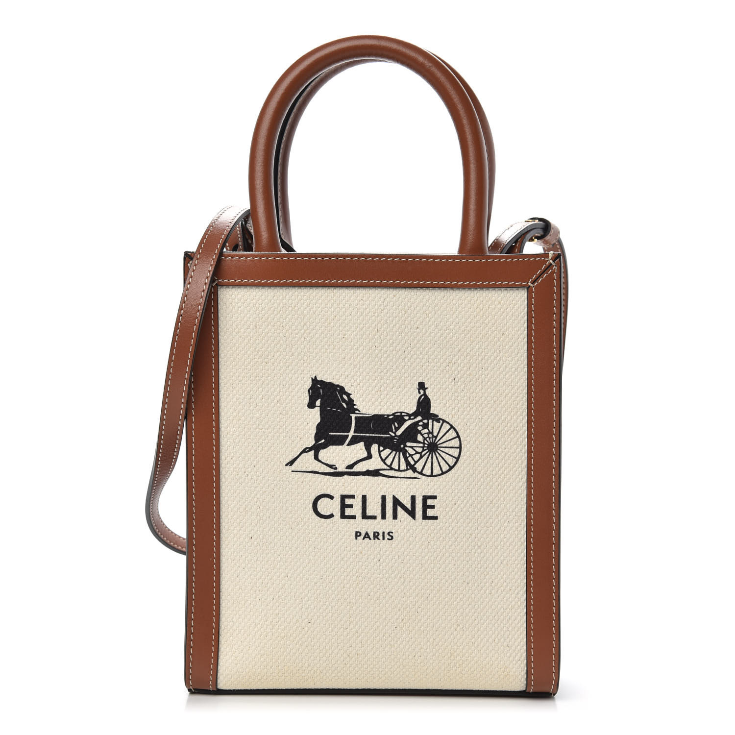 Mini vertical cabas celine in 2025 canvas with celine print and calfskin