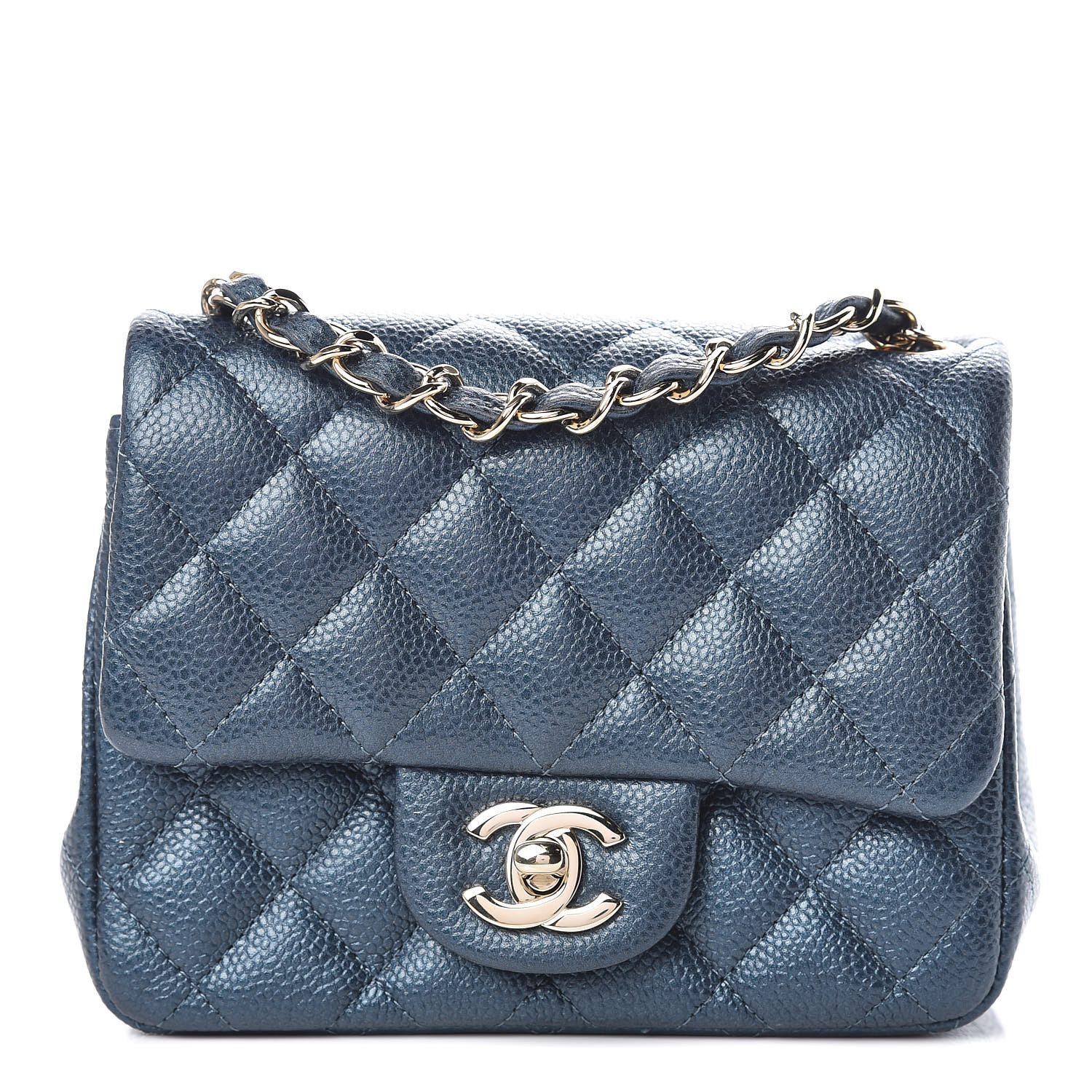 chanel mini flap blue