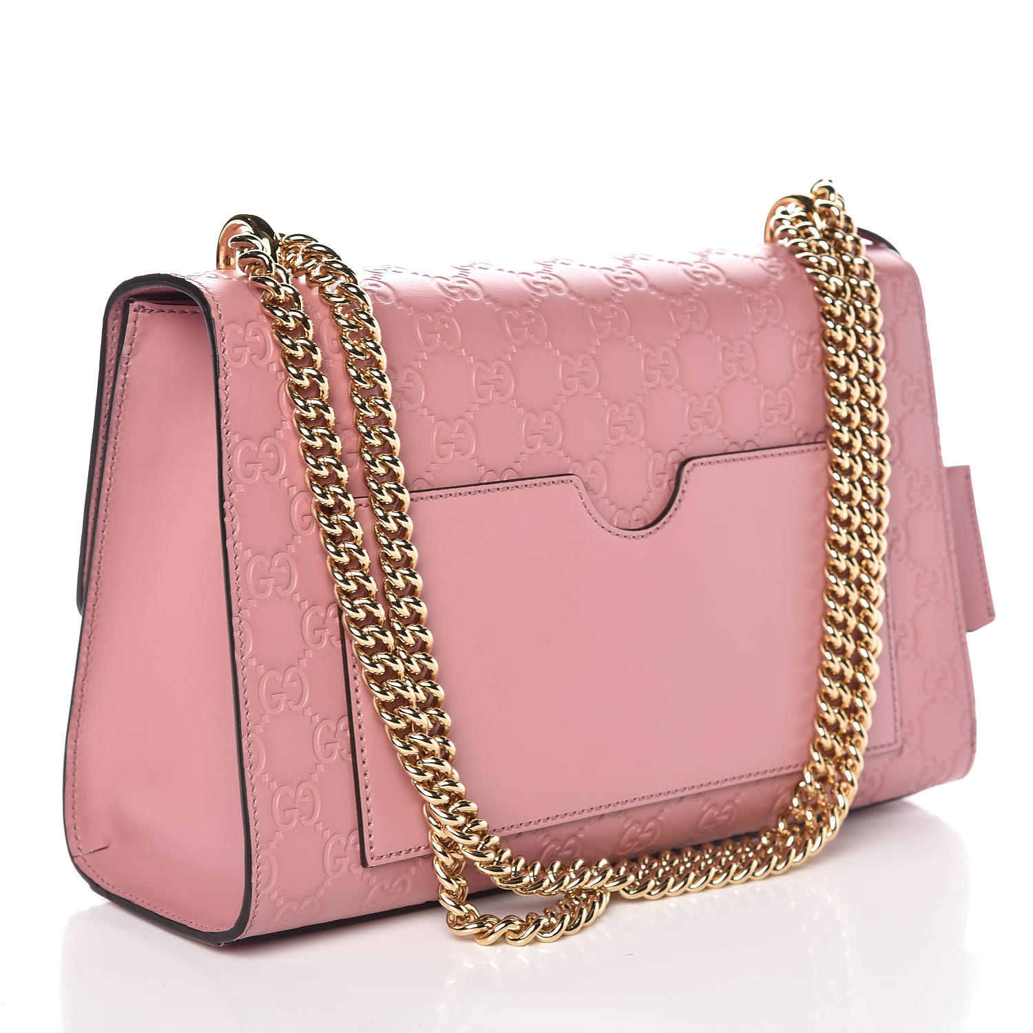 GUCCI Guccissima Medium Padlock Shoulder Bag Pink 379915