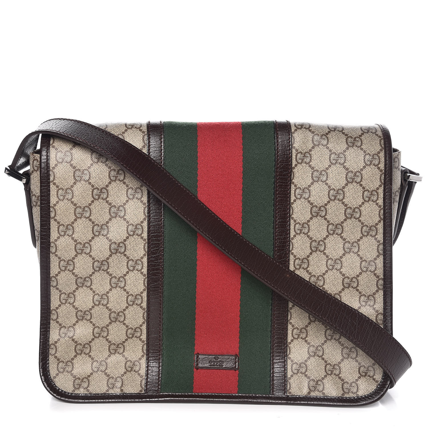 GUCCI GG Plus Monogram Large Vintage Web Messenger Bag 380328