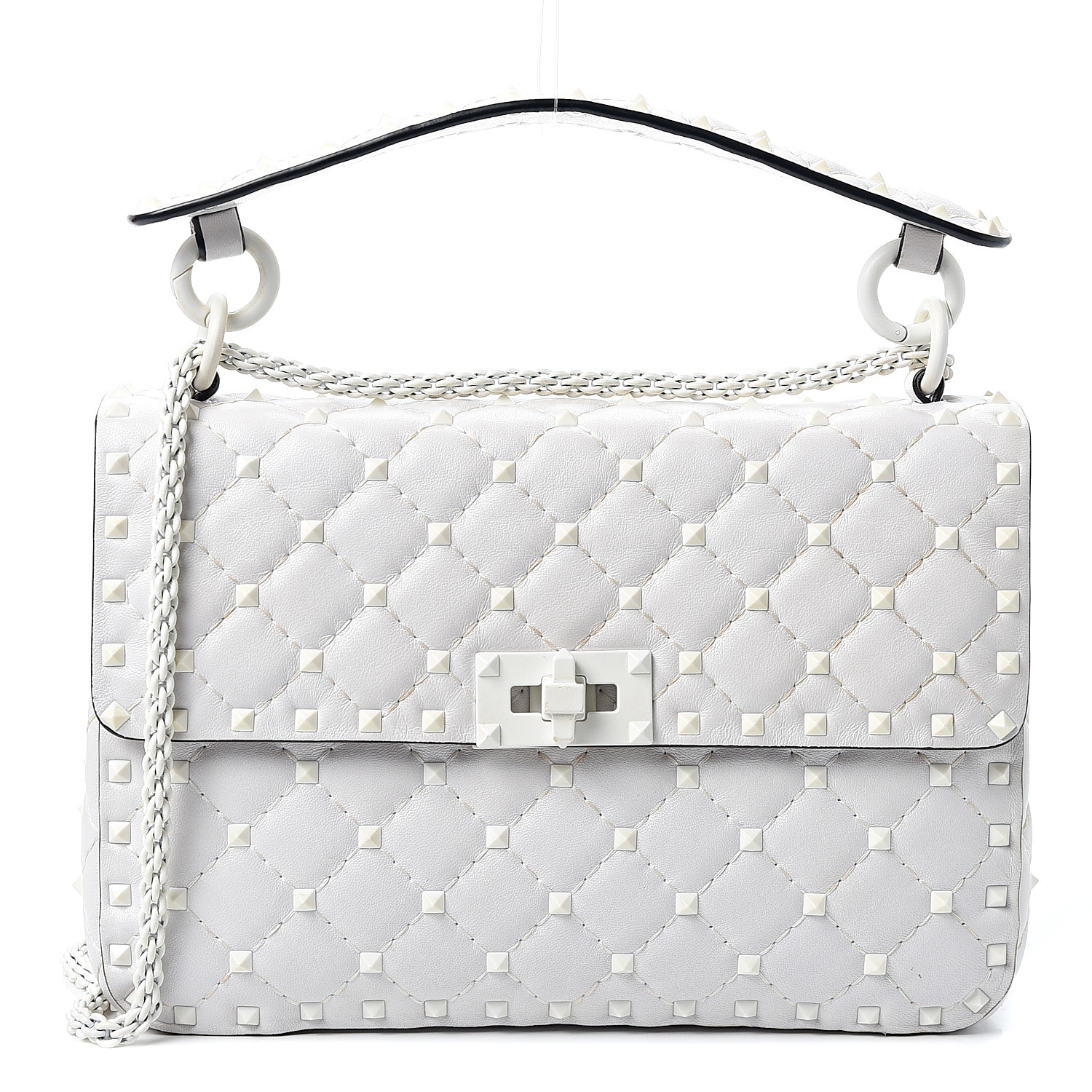 valentino rockstud bag white