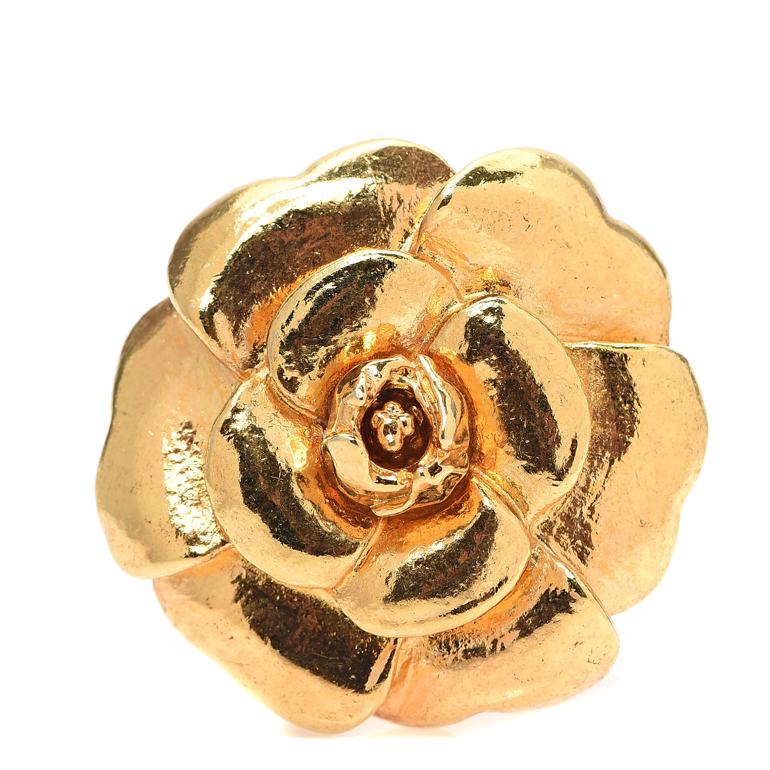 CHANEL Camellia Brooch Gold 570364