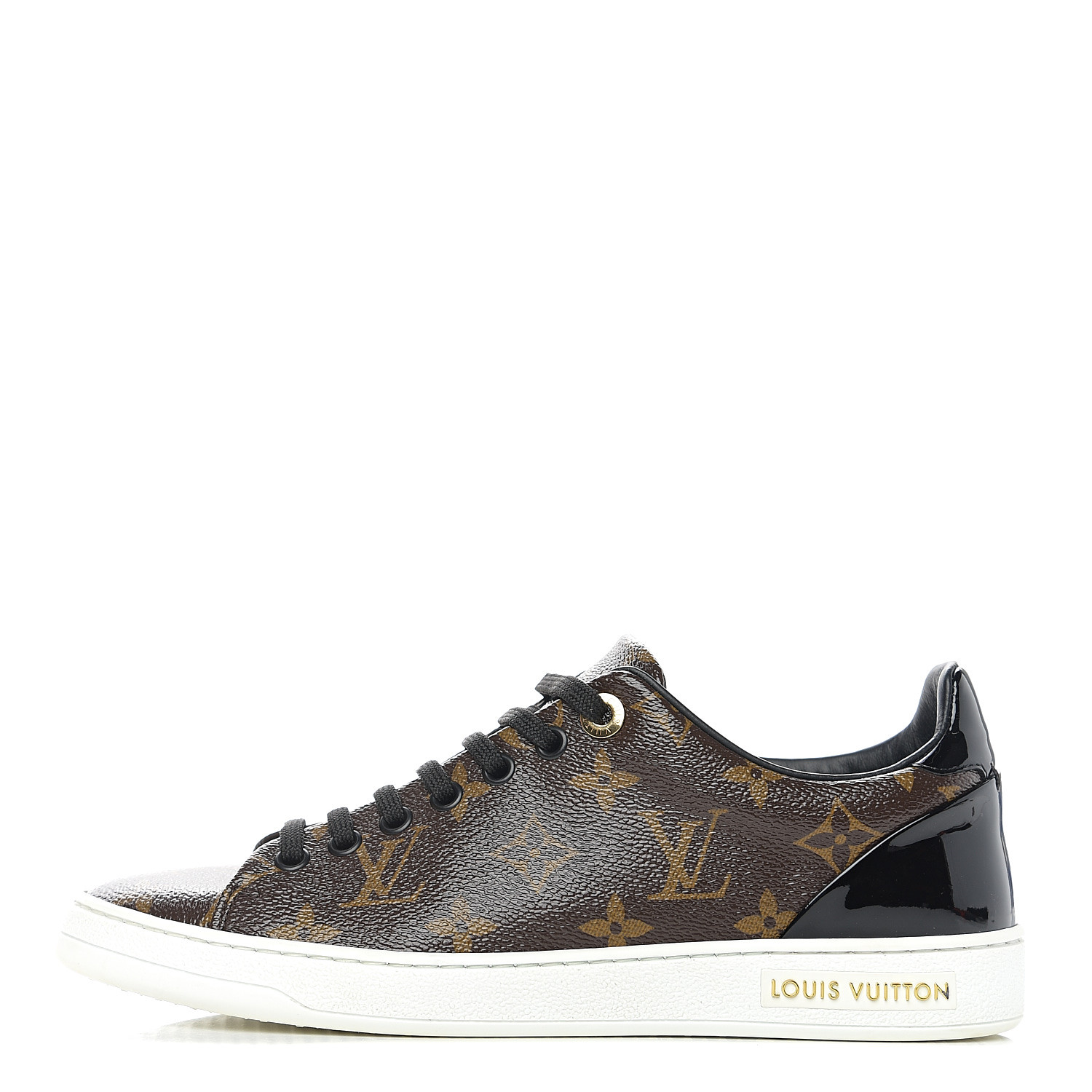 LOUIS VUITTON Patent Monogram Womens Frontrow Sneakers 37.5 567805