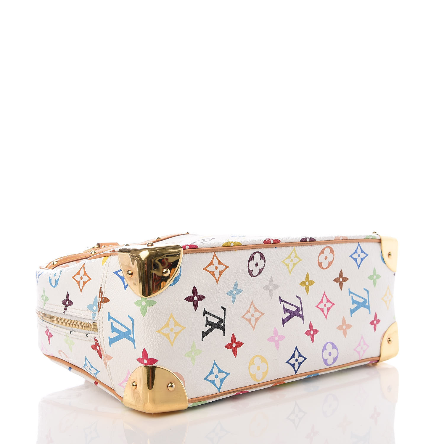 Louis Vuitton White Monogram Multicolor Trouville Bag - Yoogi's Closet