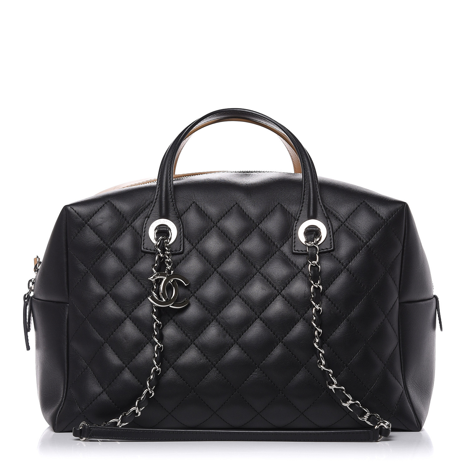 chanel quilted bowling bag