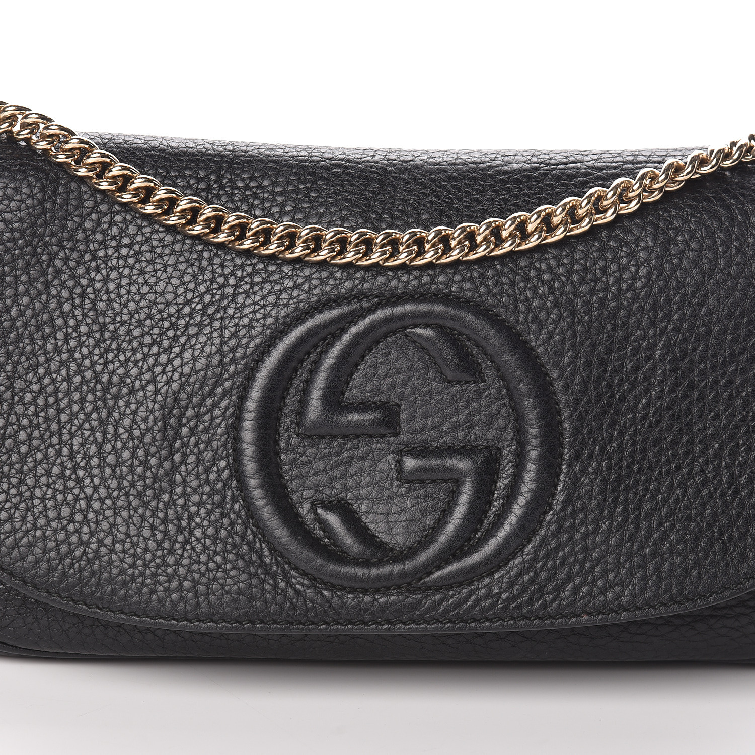 gucci soho pebbled leather shoulder bag