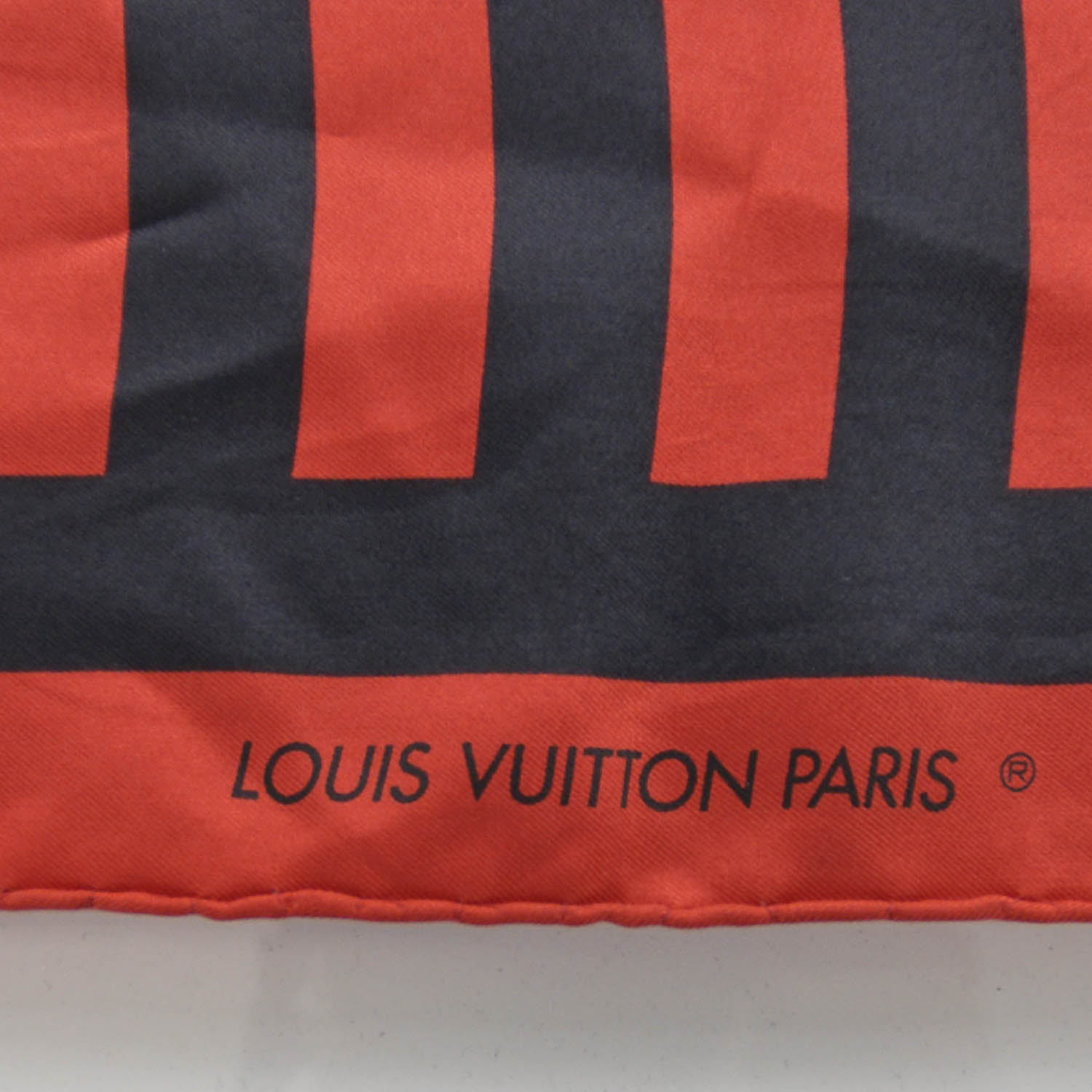 LOUIS VUITTON Silk Stripes Scarf Red Black 32773 | FASHIONPHILE