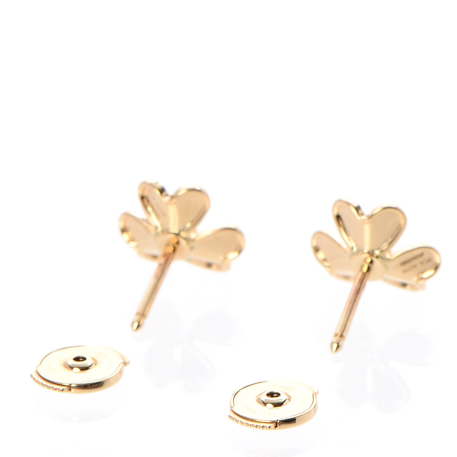 VAN CLEEF & ARPELS 18K Yellow Gold Diamond MIni Frivole Earrings 296400
