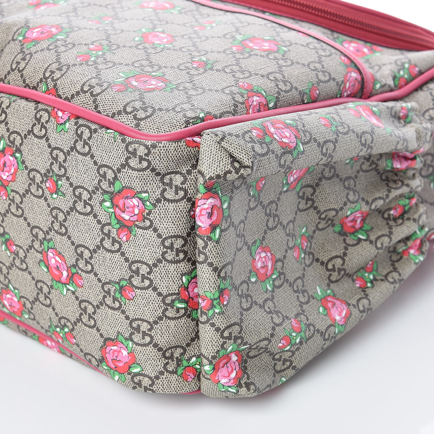 GUCCI GG Supreme Monogram Rose Bud Diaper Bag Pink 400564