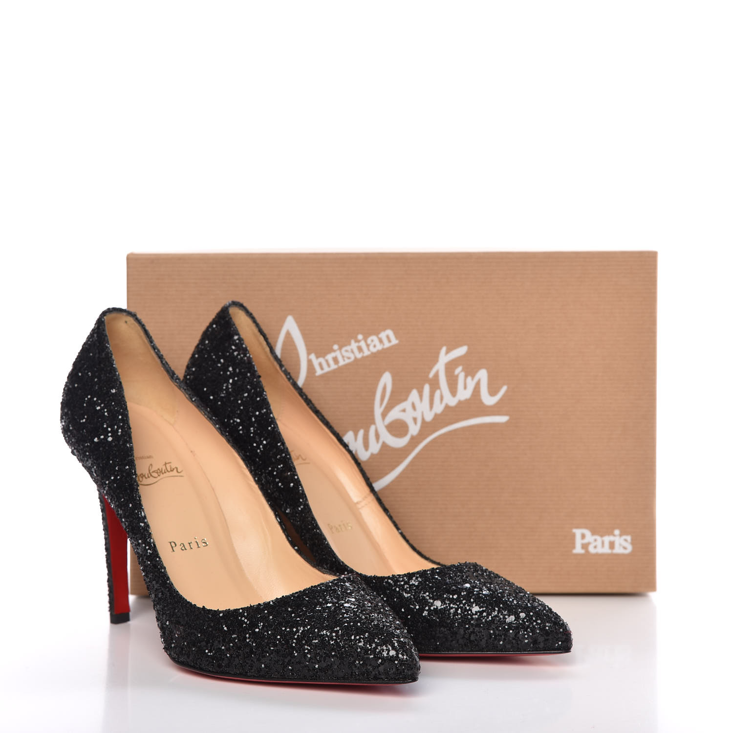 CHRISTIAN LOUBOUTIN Glitter Resille Pigalle Follies 100 Pumps 39.5 ...