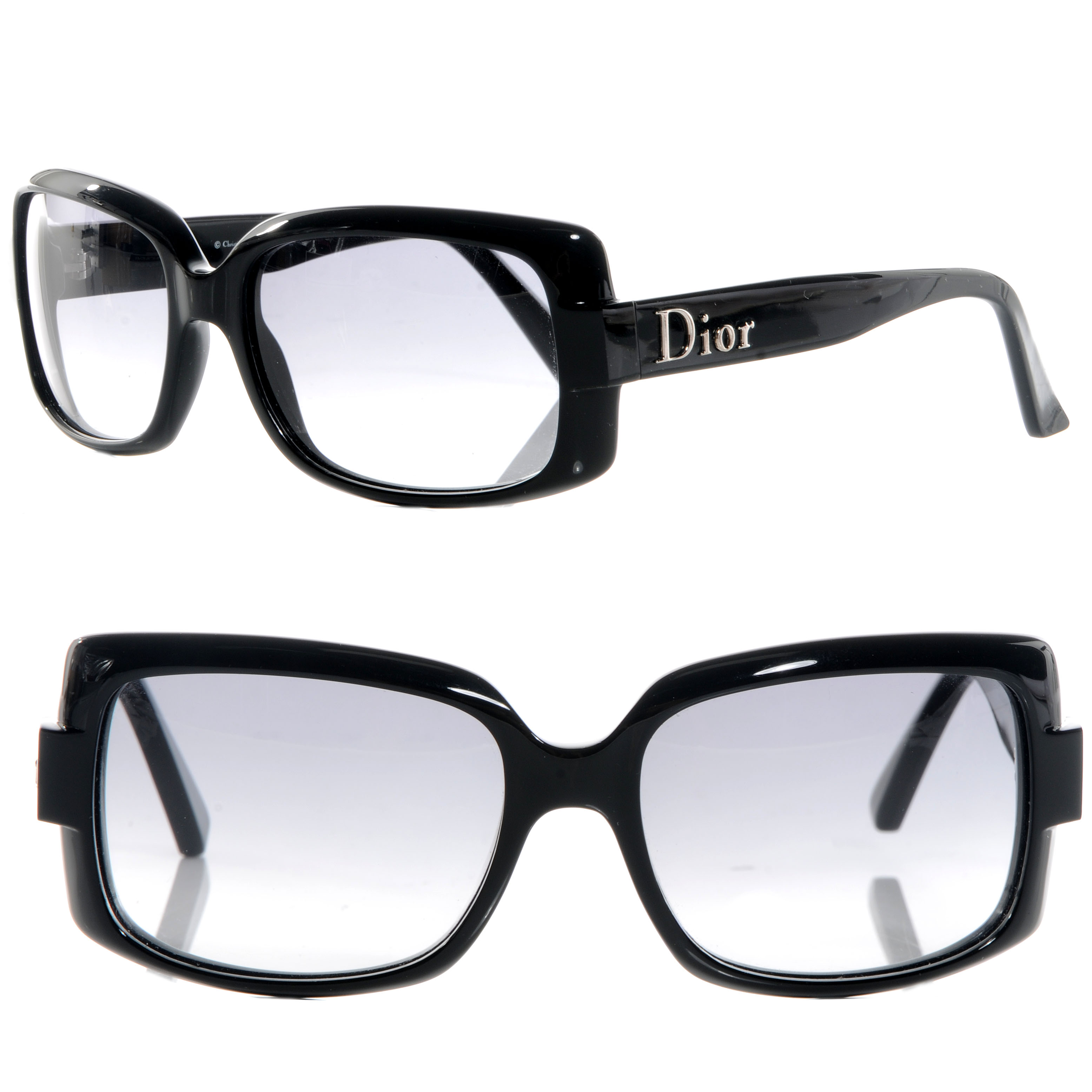 CHRISTIAN DIOR 60\u0026#39;s 2 Sunglasses Black 64674