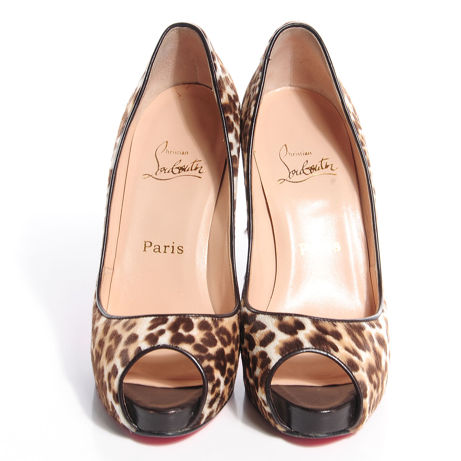 CHRISTIAN LOUBOUTIN Calf Hair Leopard Very Prive 120 Pumps 39 Leopard ...