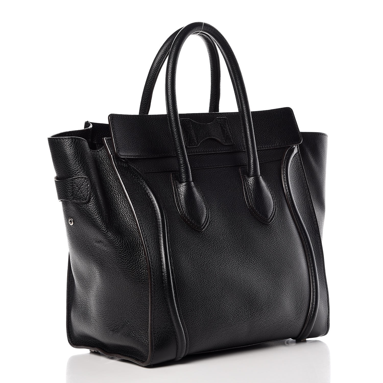 celine drummed calfskin mini luggage black