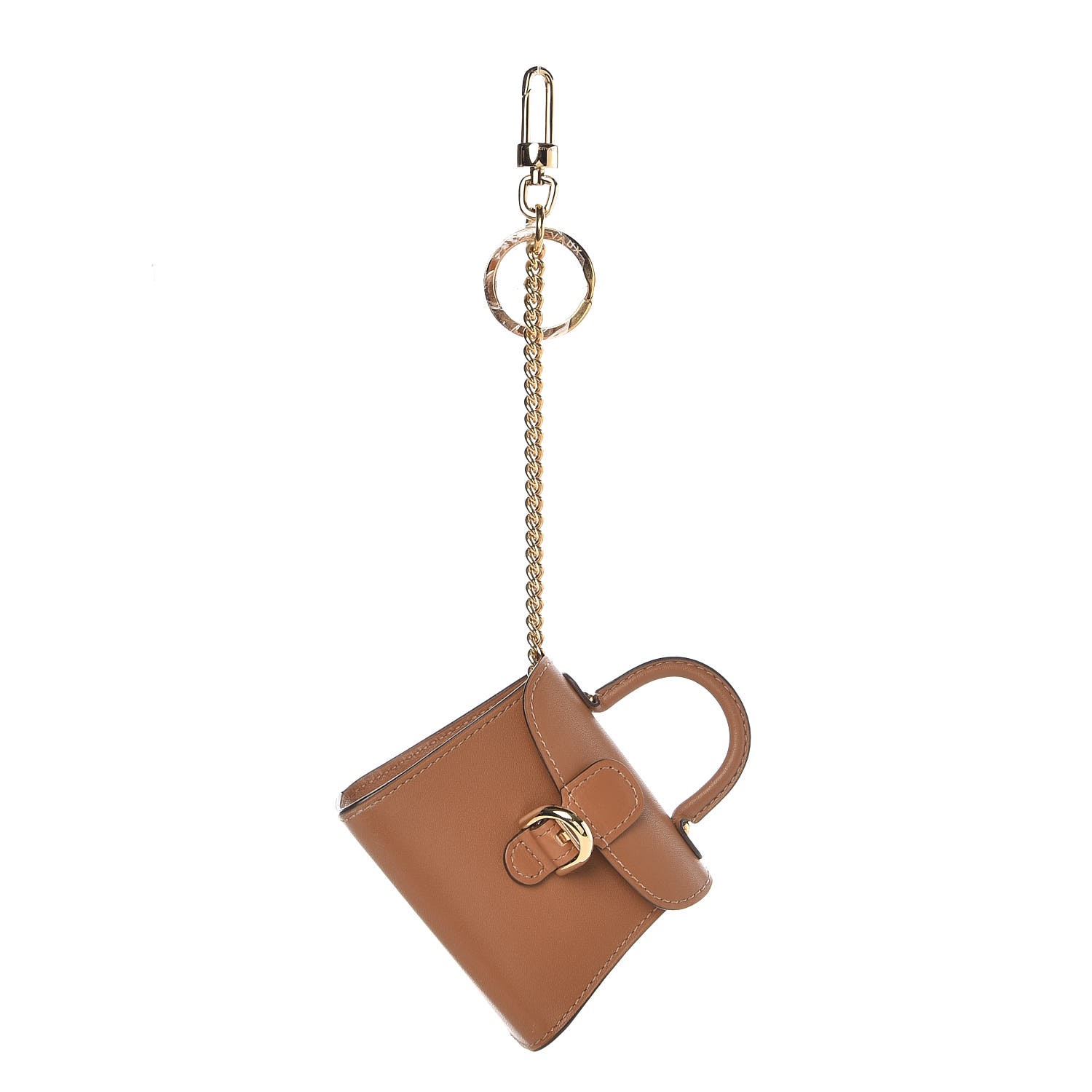 DELVAUX Calfskin Mini Brillant Bag Charm Vegetal 306397