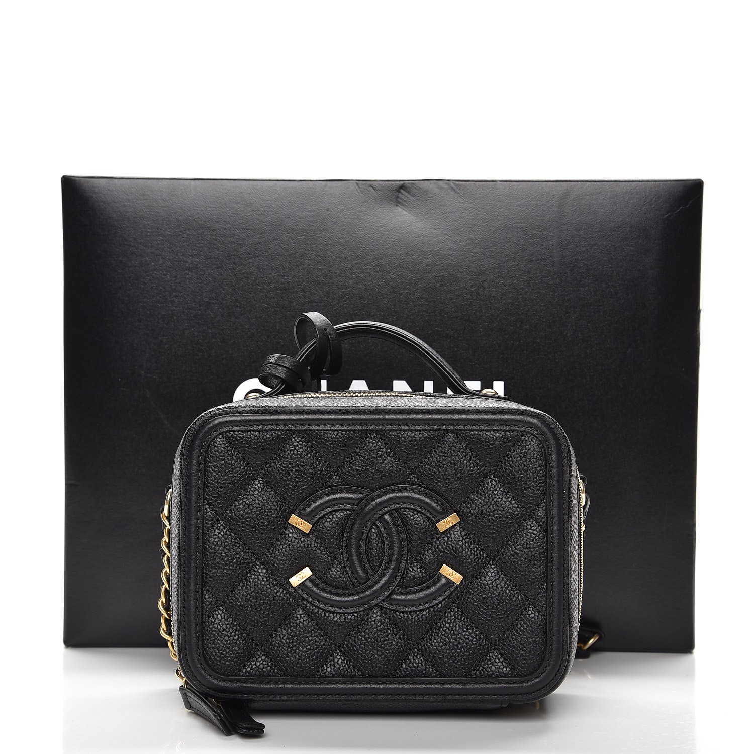 chanel caviar quilted small cc filigree vanity case