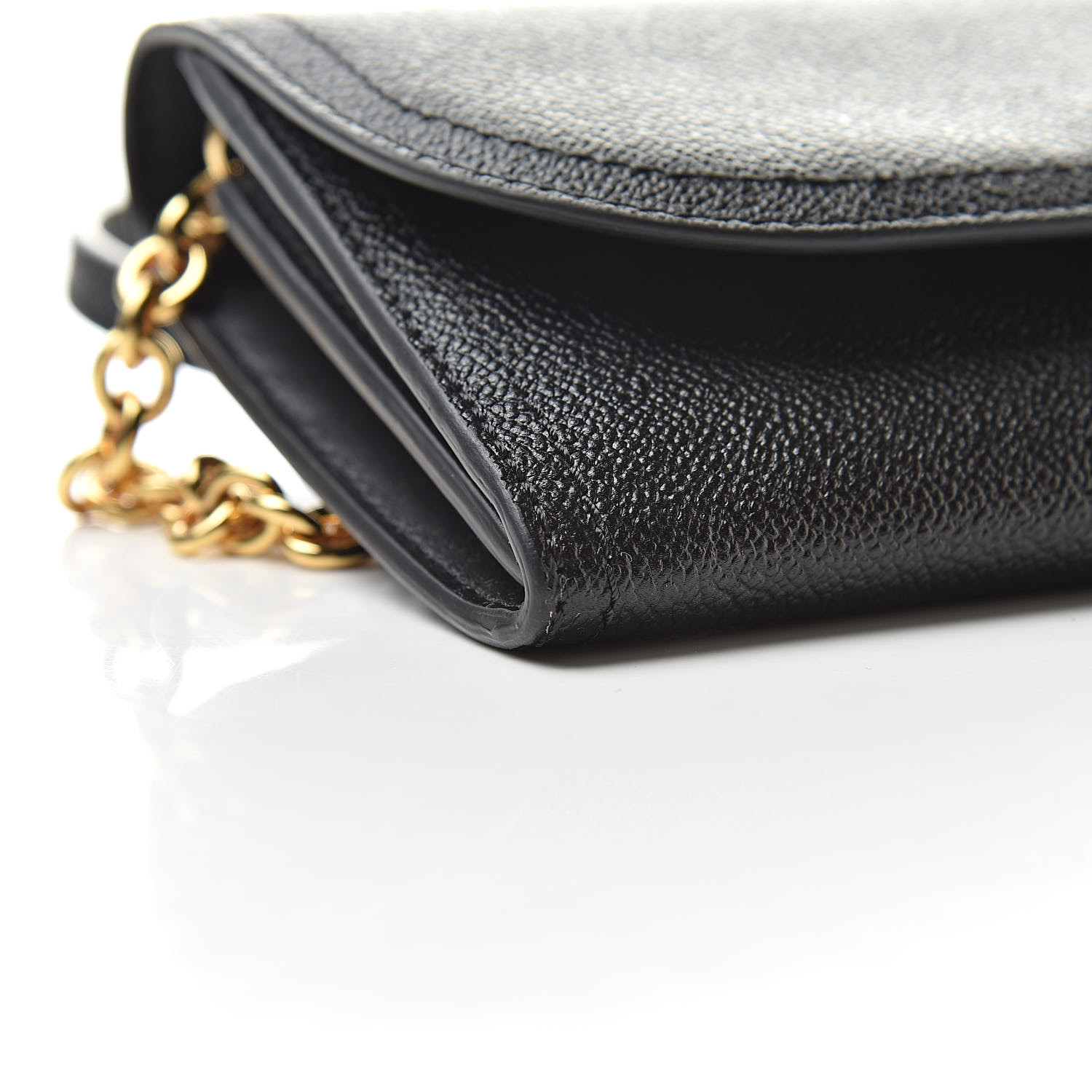 women's hourglass wallet on chain in black