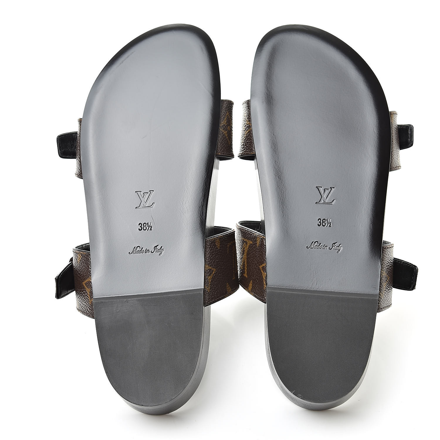 Louis Vuitton Monogram Bom Dia Mule Sandals 385 Black 526871 0462