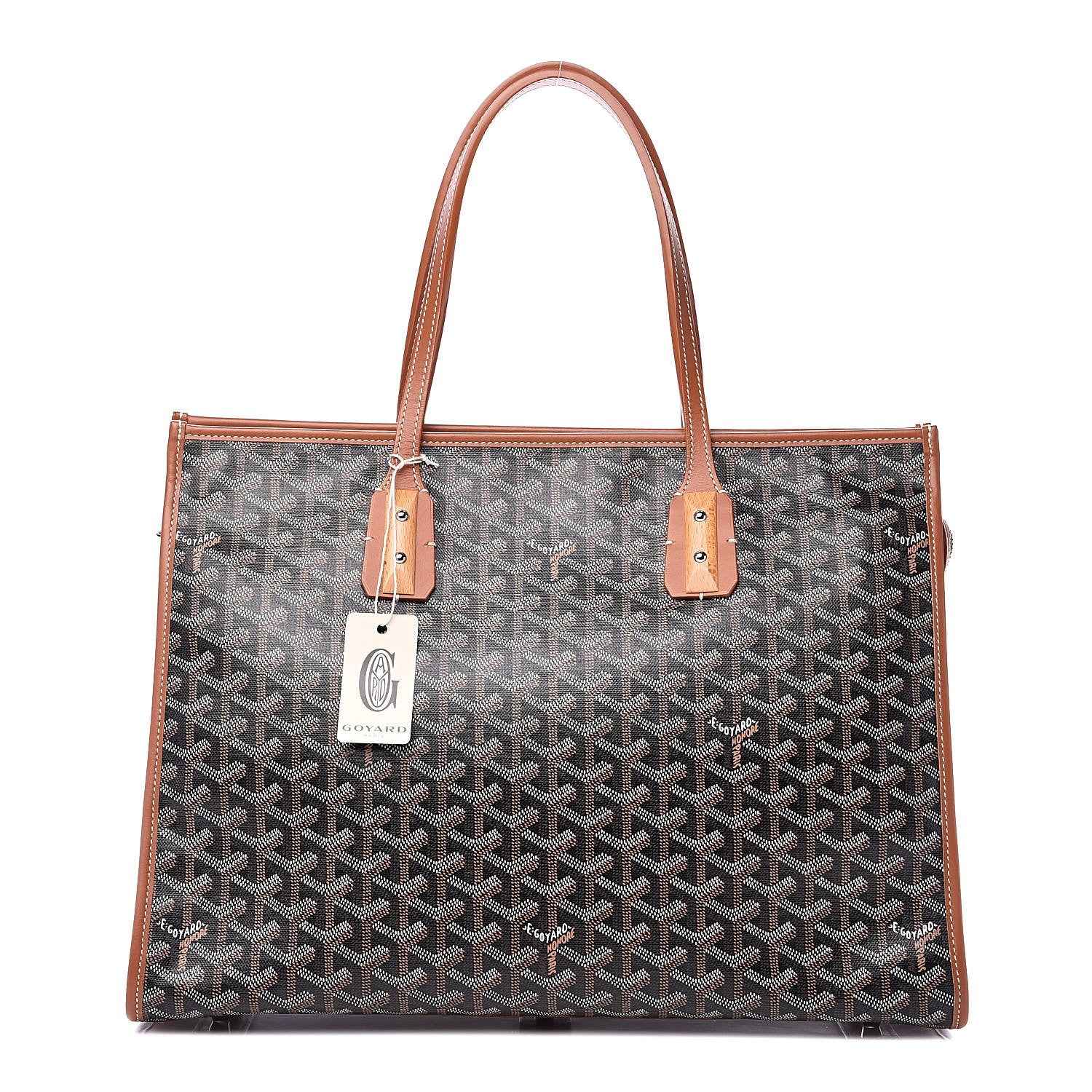 goyard tote black tan