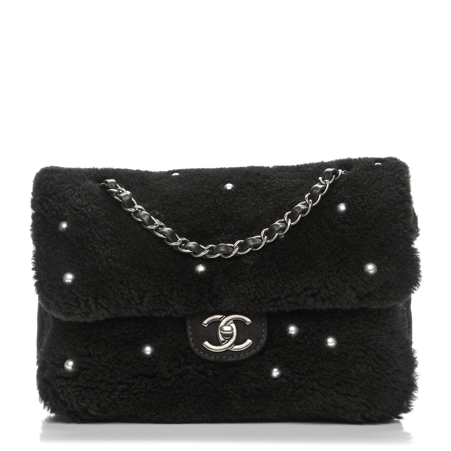 chanel shearling belt bag