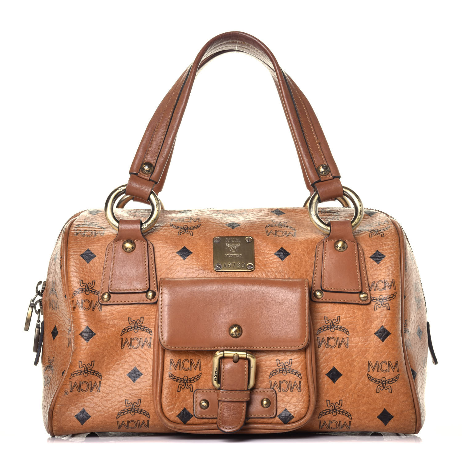 mcm visetos boston bag