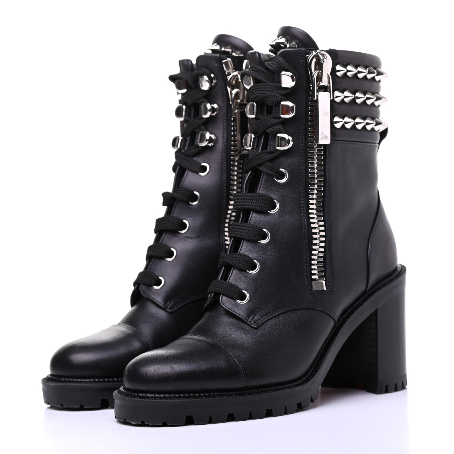 louboutin heeled combat boots