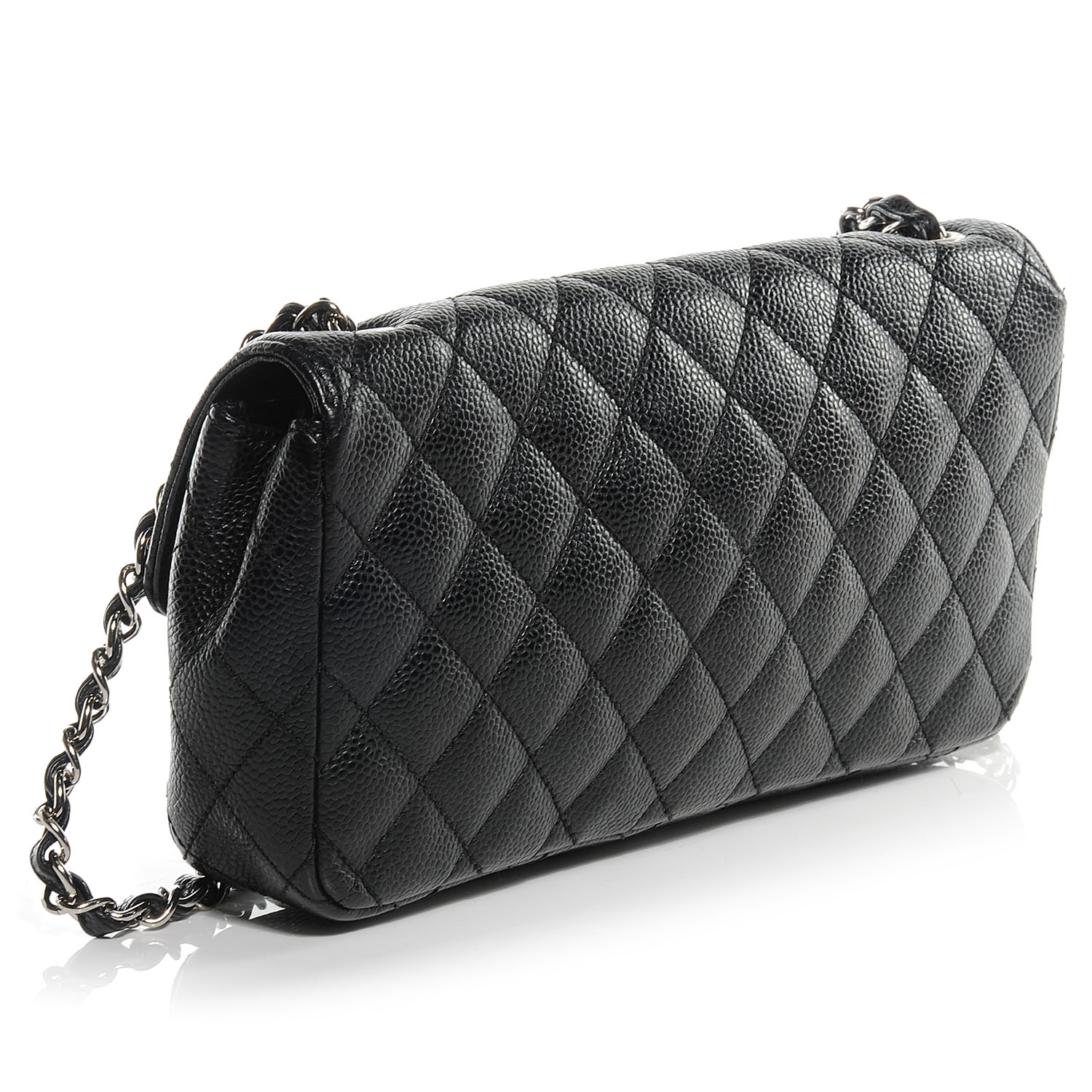 CHANEL Caviar East West Flap Black 52355