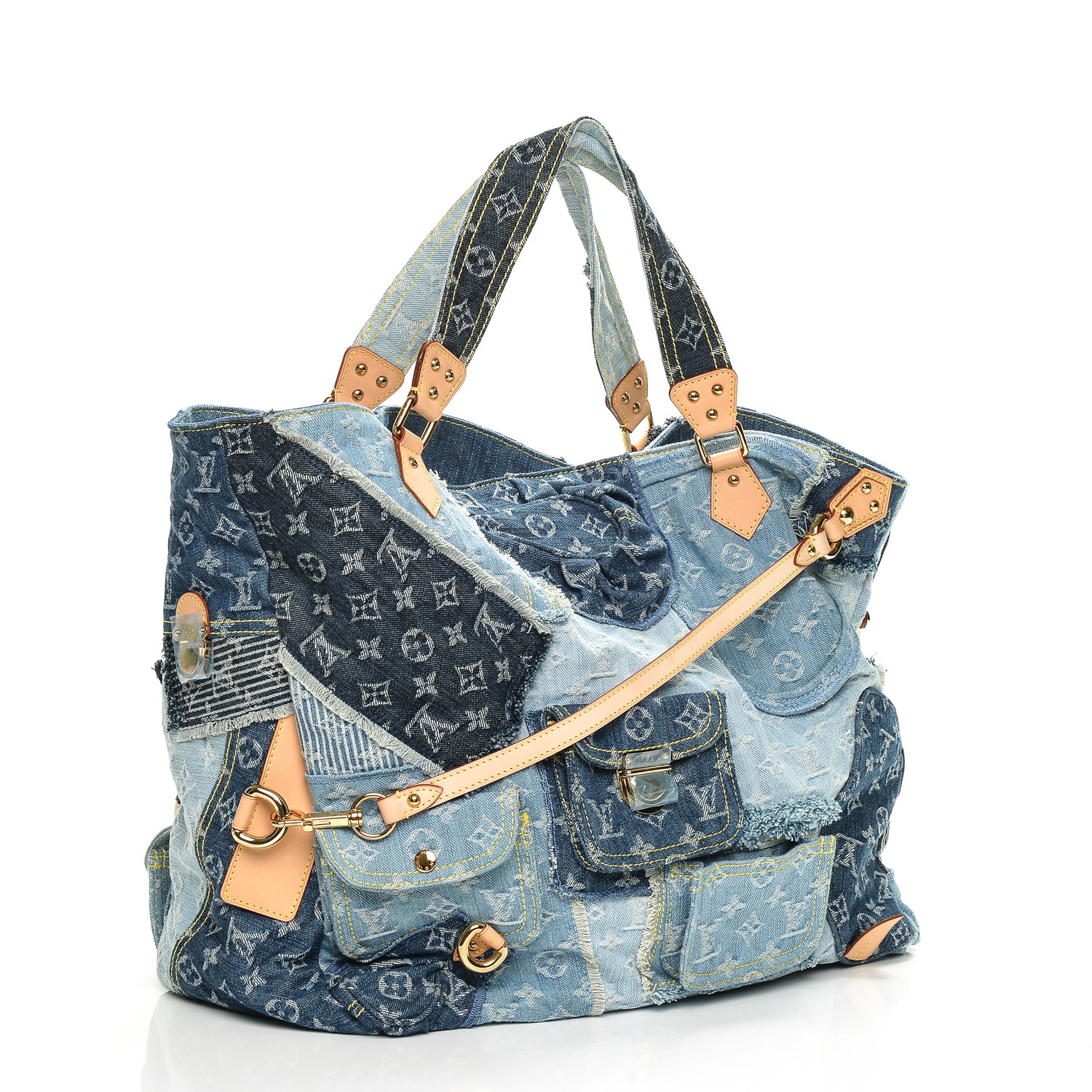 Louis Vuitton Patchwork Denim Bowly - Blue Totes, Handbags - LOU85646