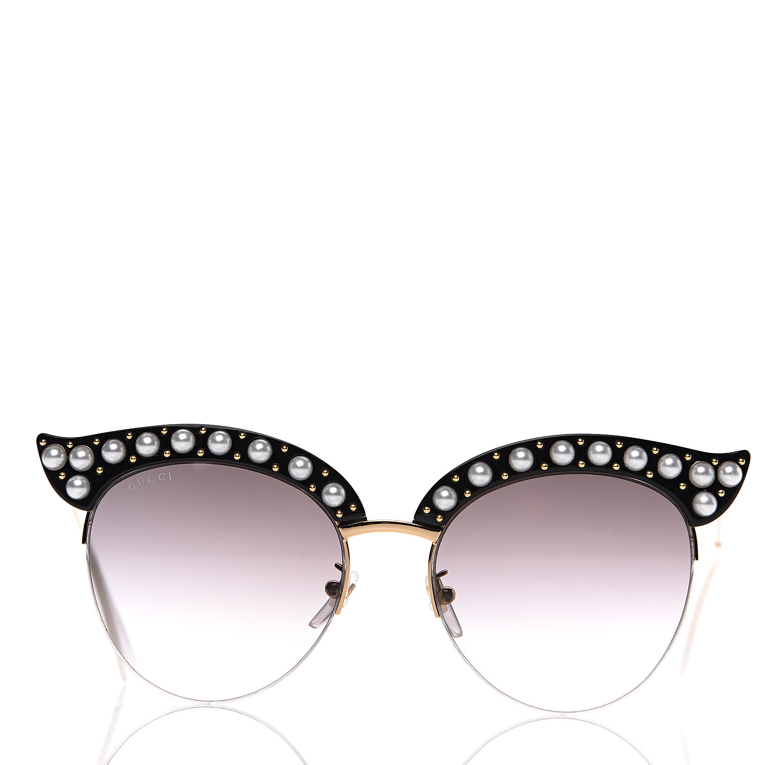 GUCCI Pearl Cat Eye Sunglasses GG0212S Black 557129