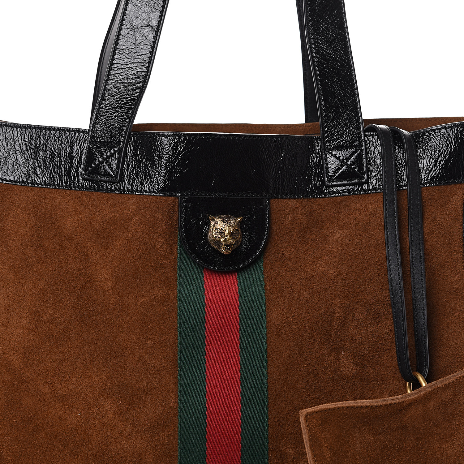 GUCCI Suede  Large Ophidia Vertical Shopping Tote Chestnut 556725