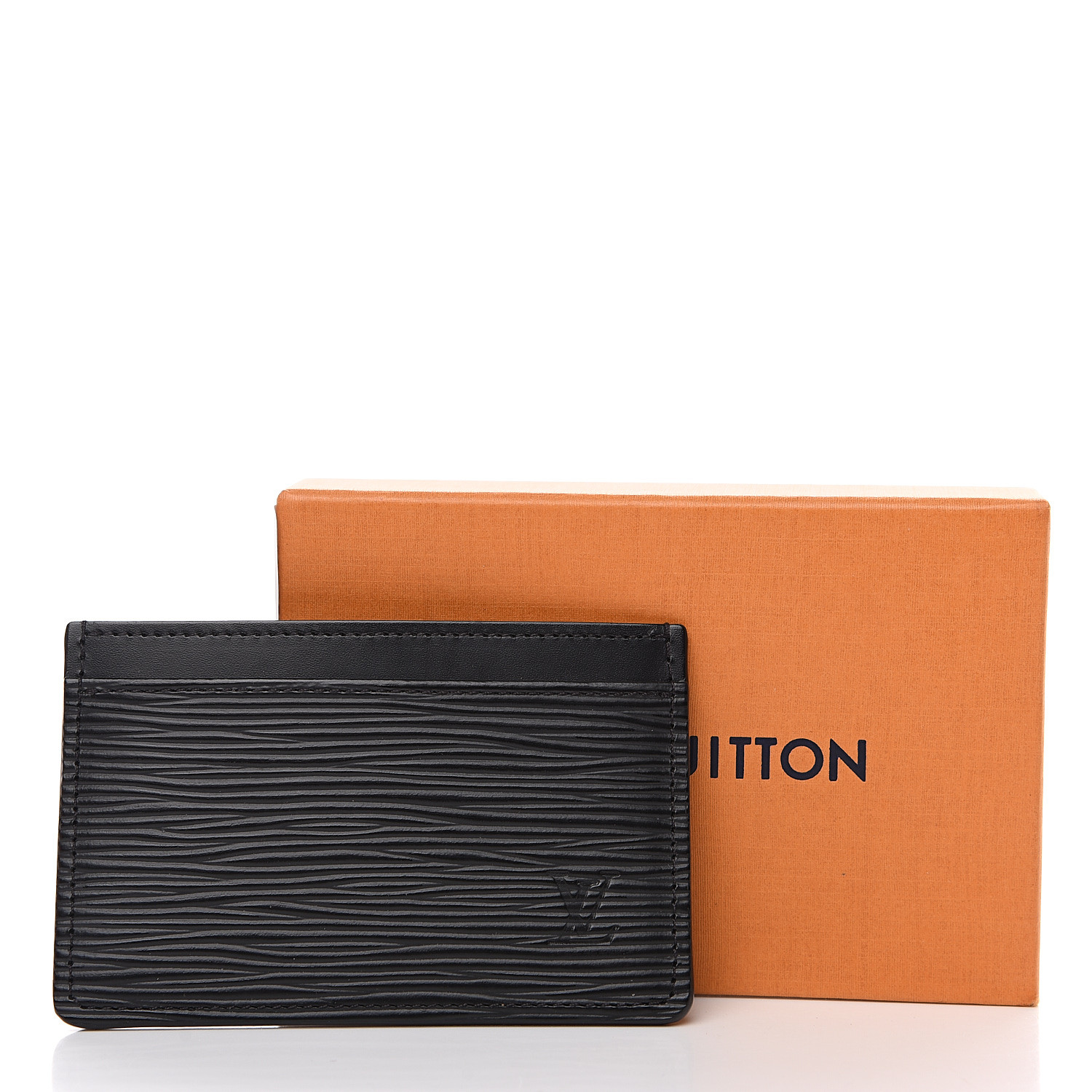 LOUIS VUITTON Epi Card Holder Black 558626