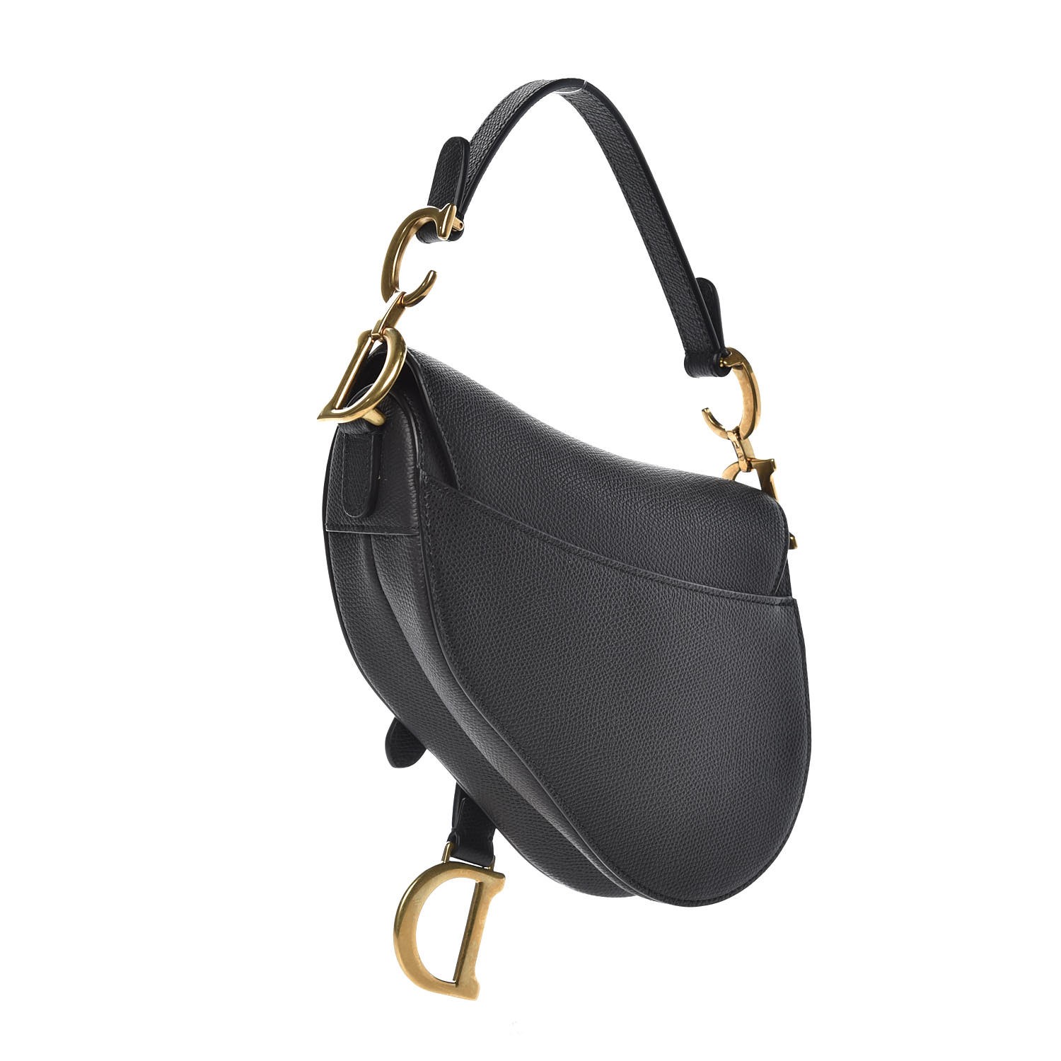 dior black calfskin saddle bag