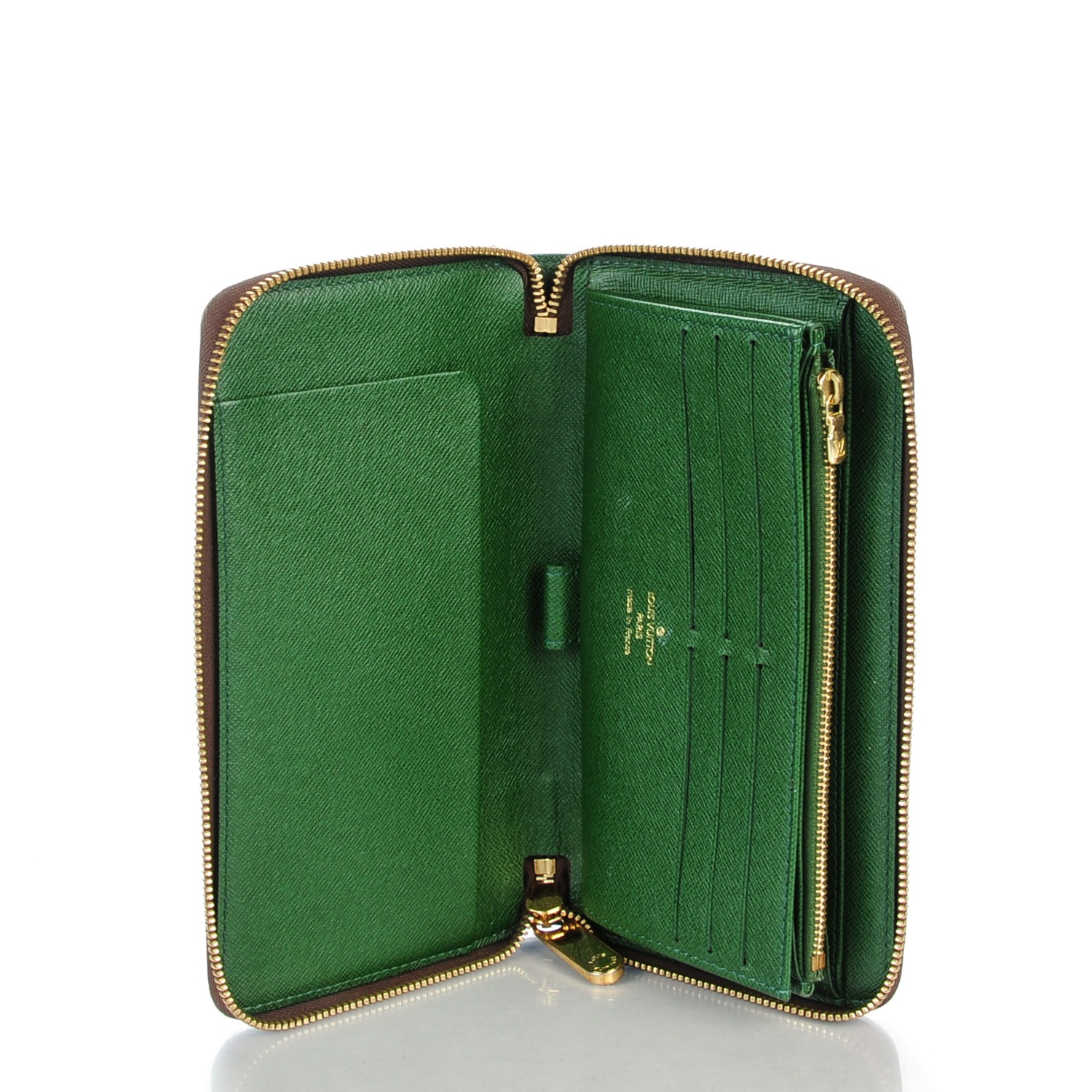 LOUIS VUITTON Monogram Groom Zippy Organizer Wallet Green 140716