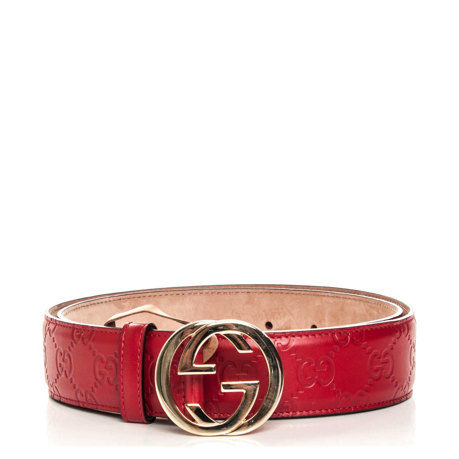 gucci red guccissima belt