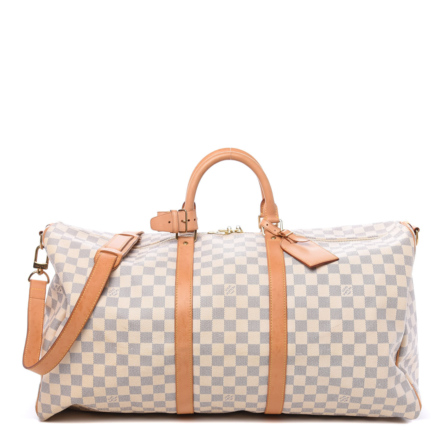 LOUIS VUITTON Damier Azur Keepall Bandouliere 55 587660 | FASHIONPHILE