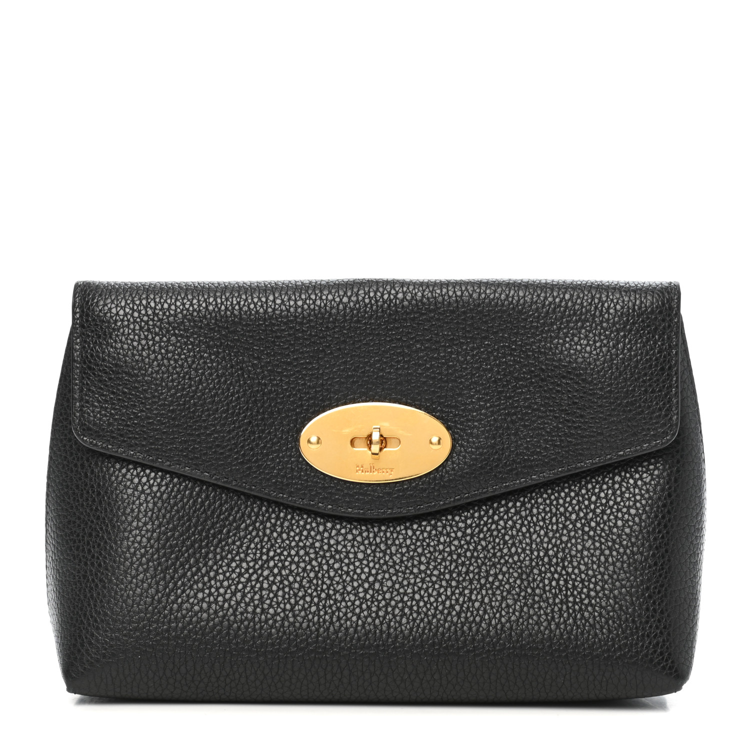 MULBERRY Small Classic Grain Darley Cosmetic Pouch Black 795632 ...