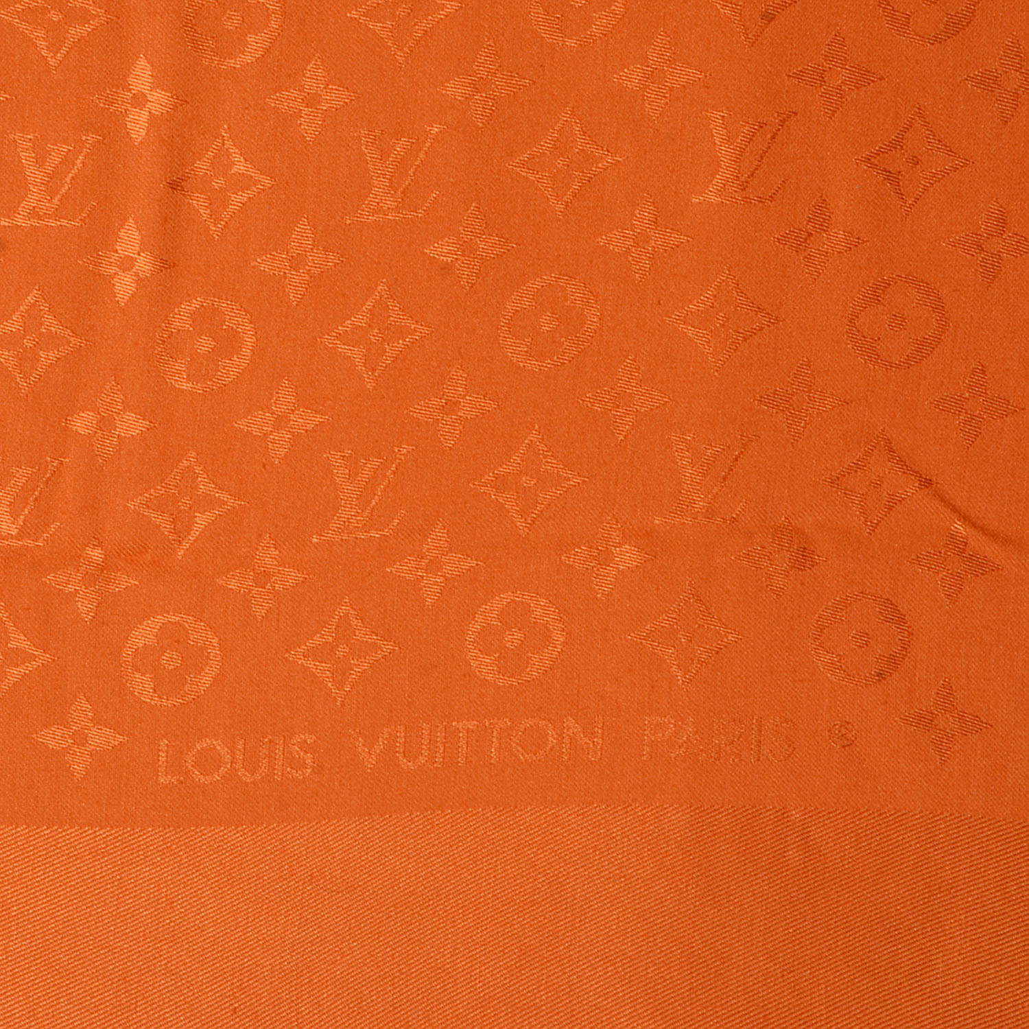 LOUIS VUITTON Wool Silk Monogram Shawl Orange 74729 | FASHIONPHILE