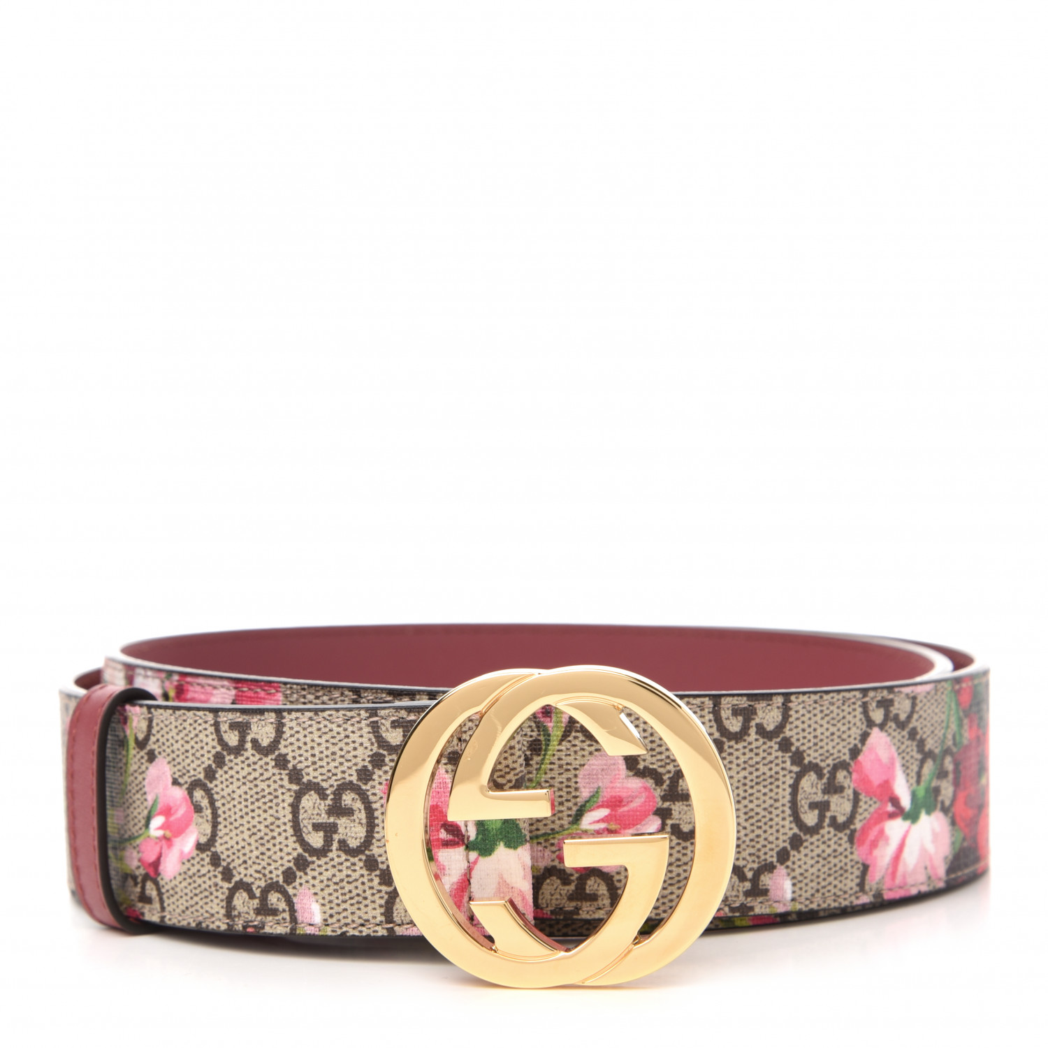 GUCCI GG Supreme Monogram Blooms Print Interlocking G Belt 100 40 ...