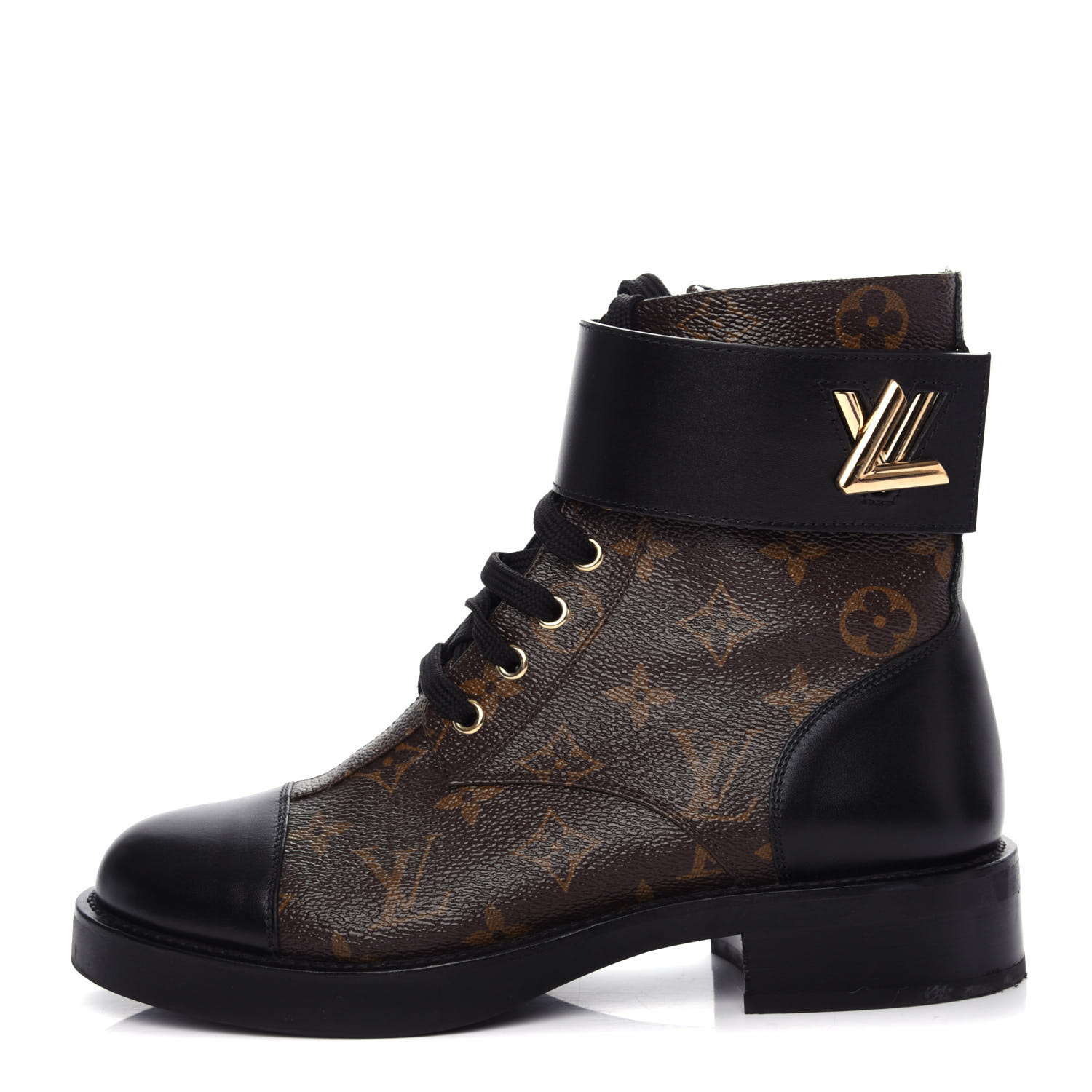 LOUIS VUITTON Calfskin Monogram Wonderland Flat Ranger Boots 37 Black ...