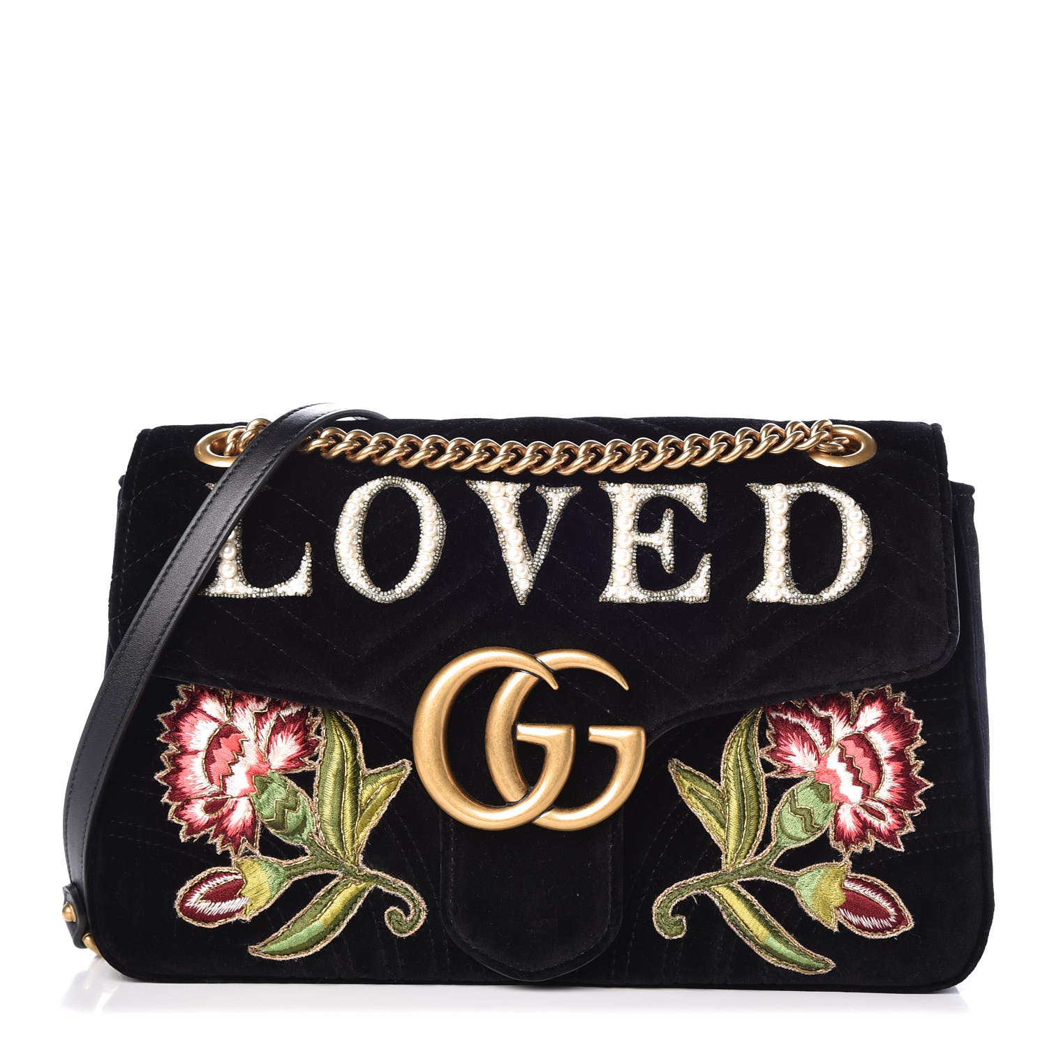 gucci embroidered shoulder bag