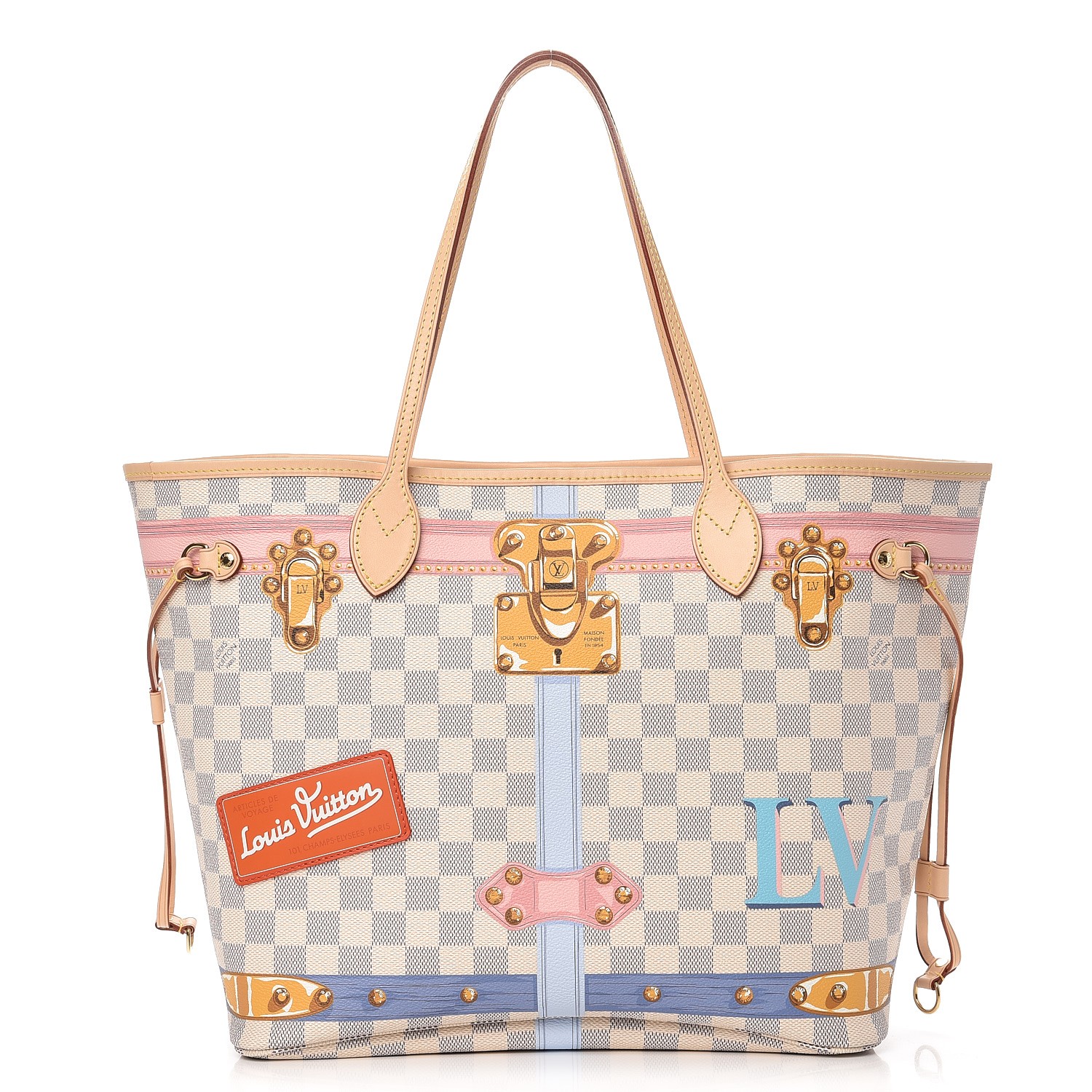 LOUIS VUITTON Damier Azur Summer Trunks Neo Neverfull MM 252614