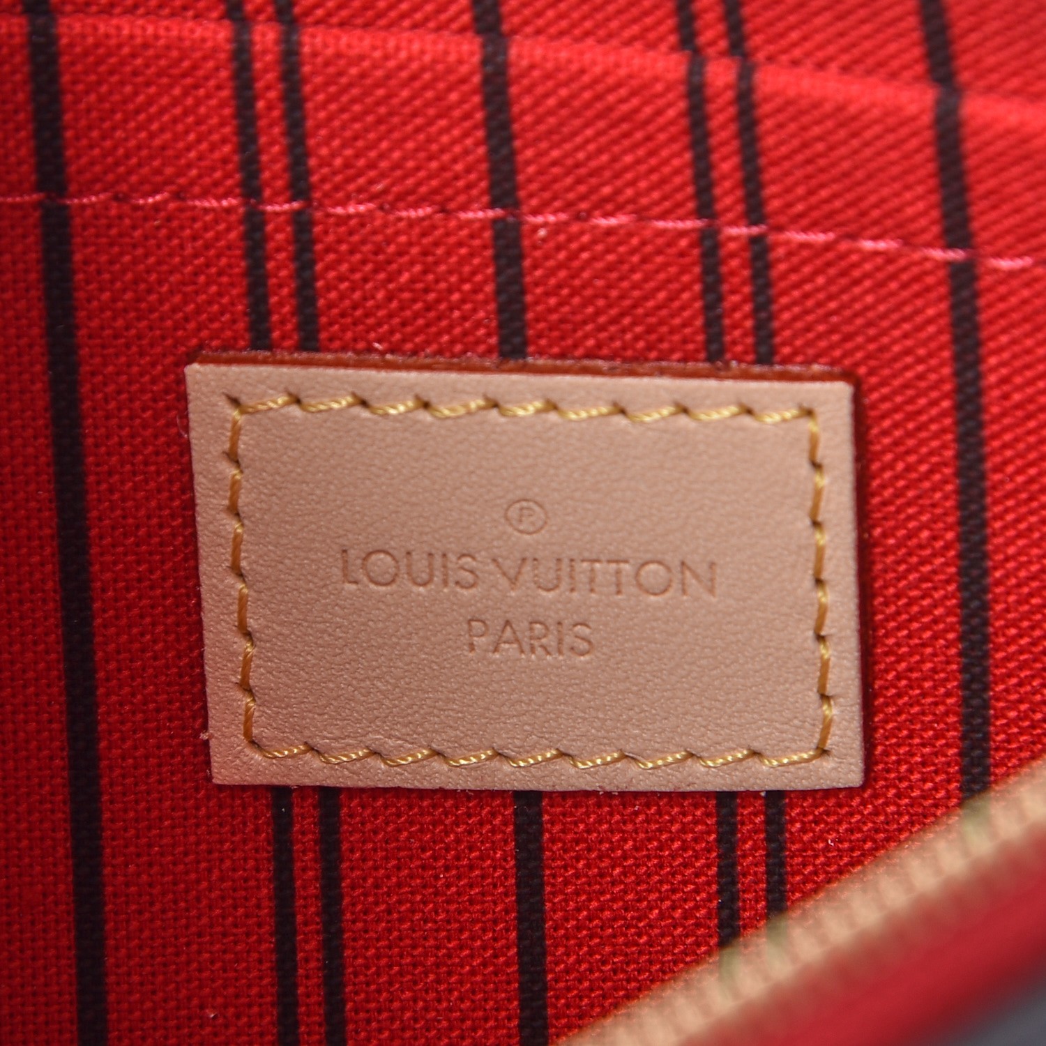 Louis Vuitton Damier Ebene Neverfull Pochette Cerise - A World Of