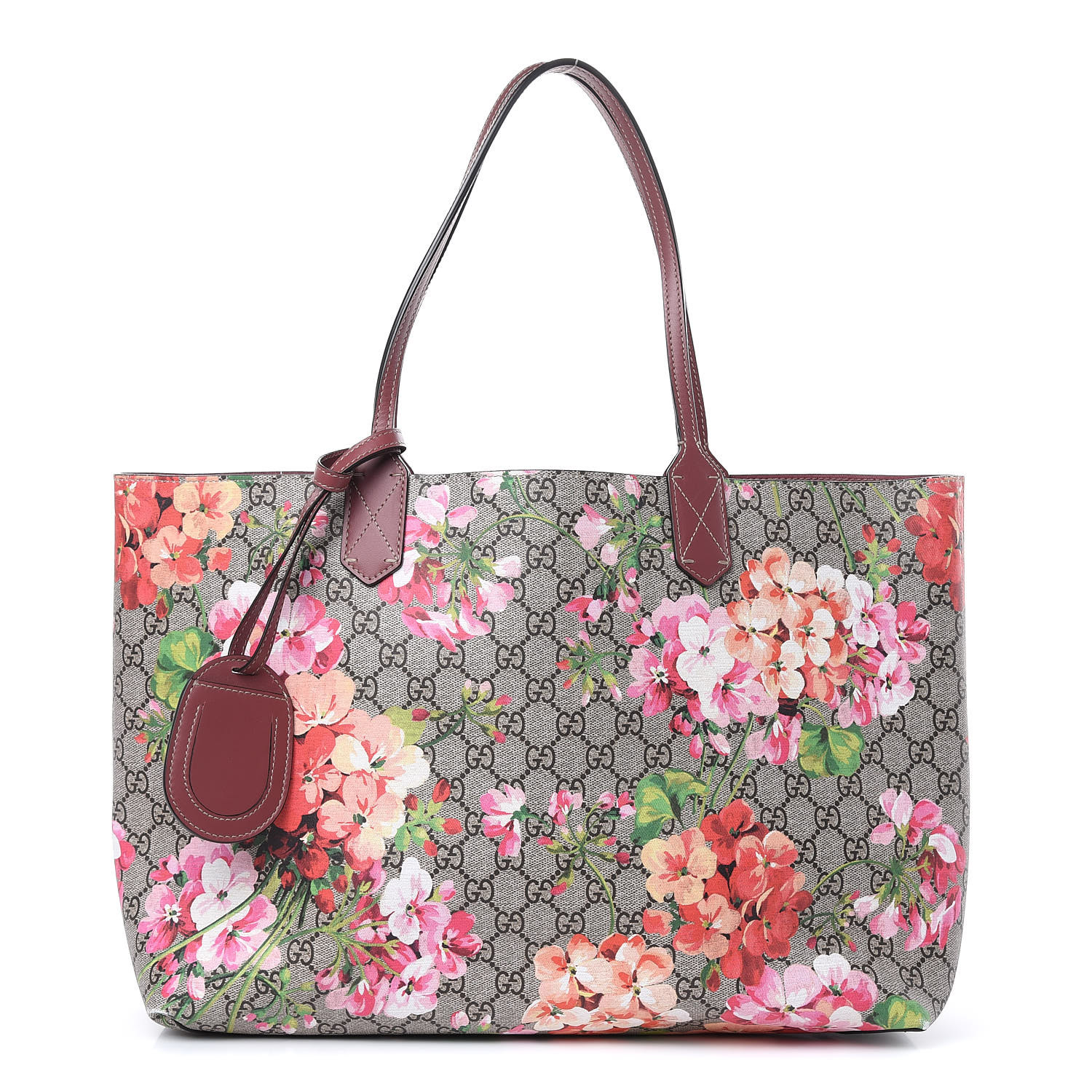 gucci floral reversible tote