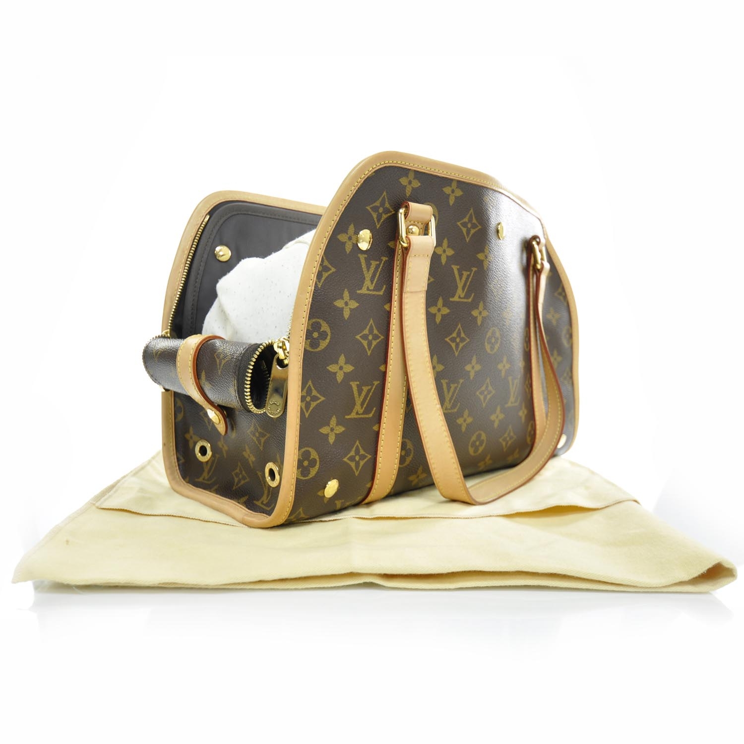 louis vuitton dog carrier baxter monogram pm brown